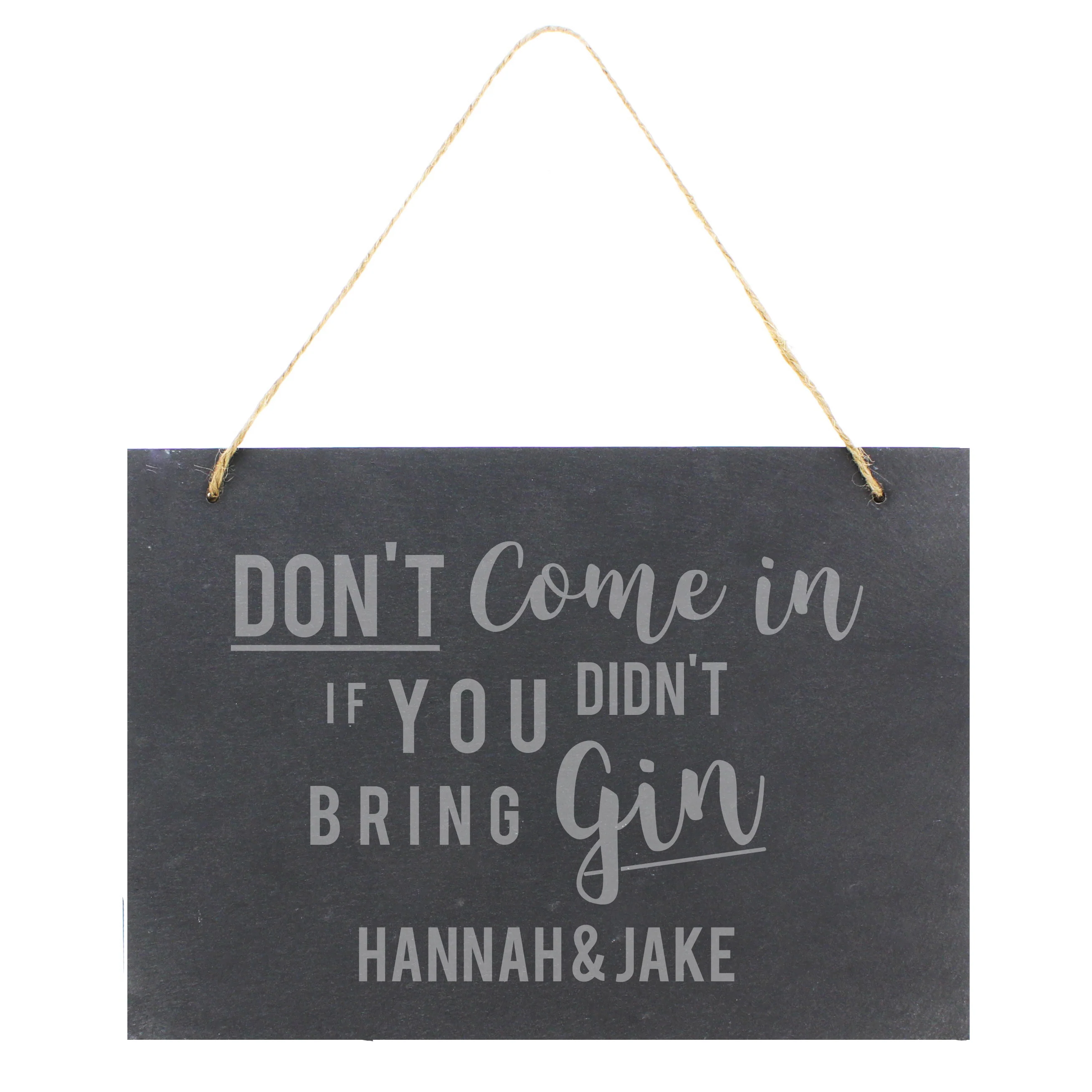 Personalised Gin Large Hanging Slate Sign - Image 2