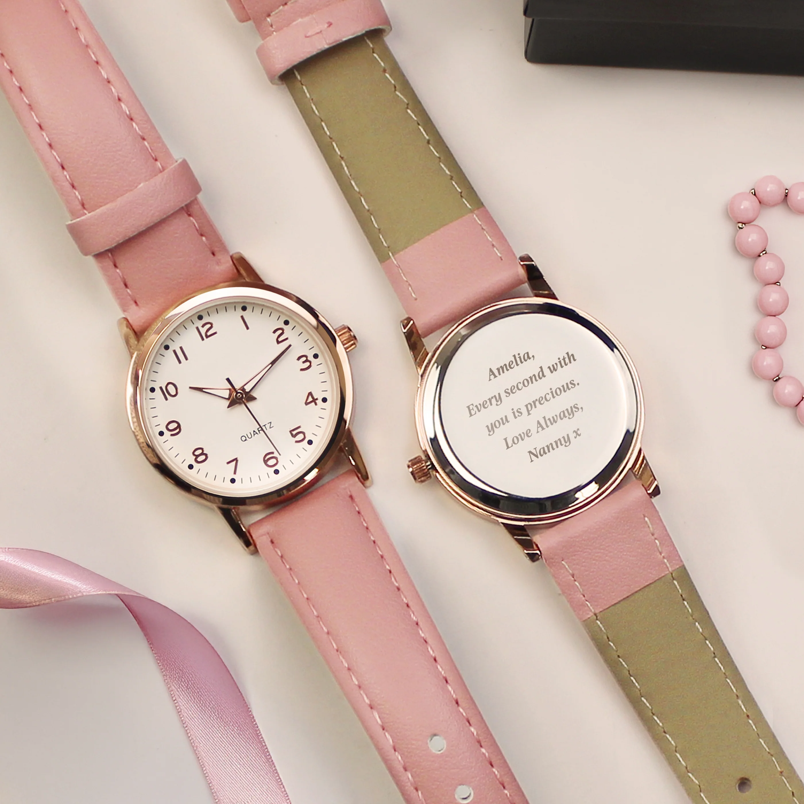 Personalised Girls Pink Watch - Image 2