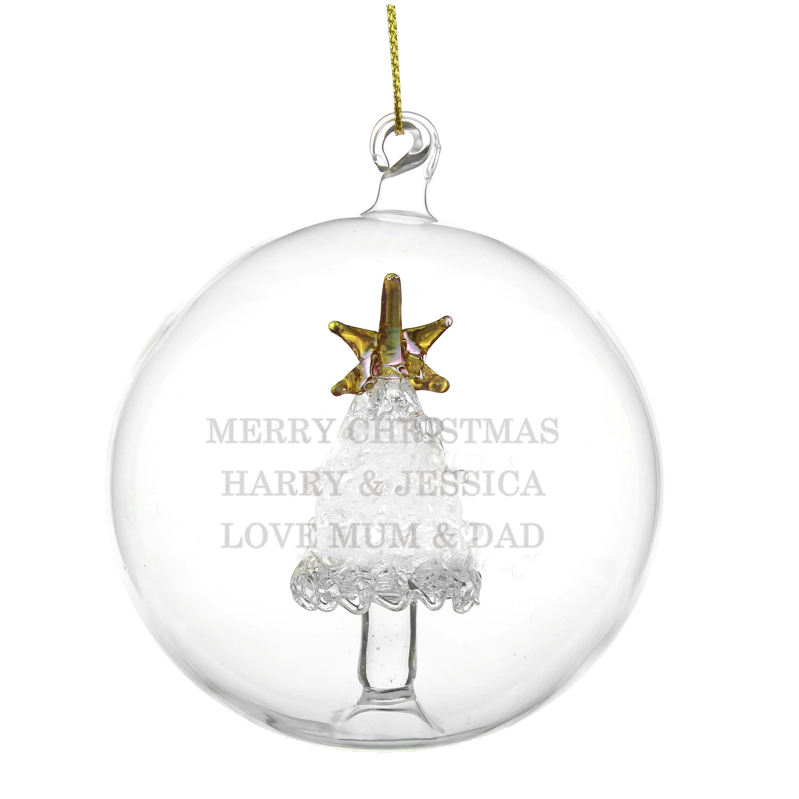 Personalised Glass Christmas Tree Bauble - Image 4