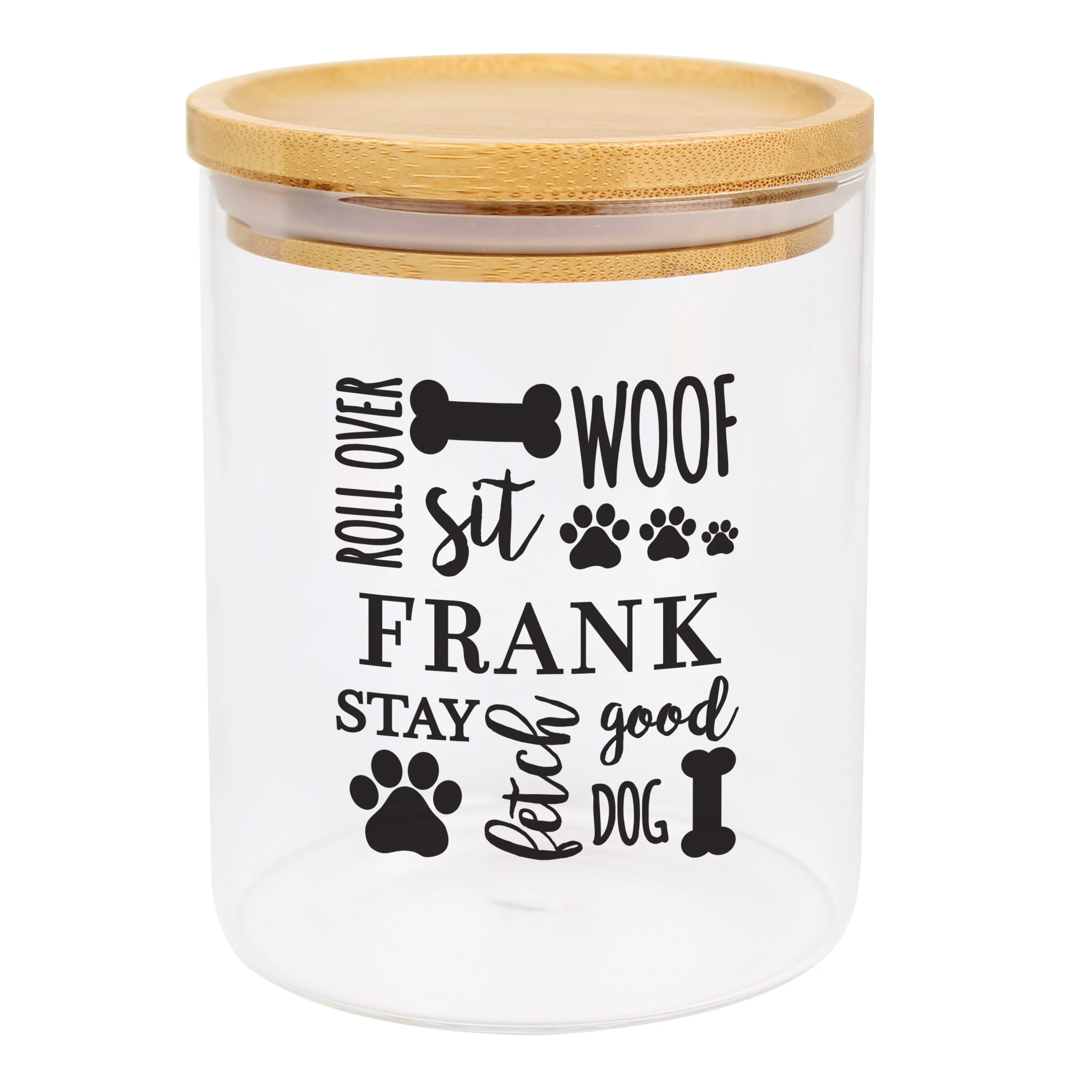 Personalised Glass Dog Treat Jar with Bamboo Lid - Image 5