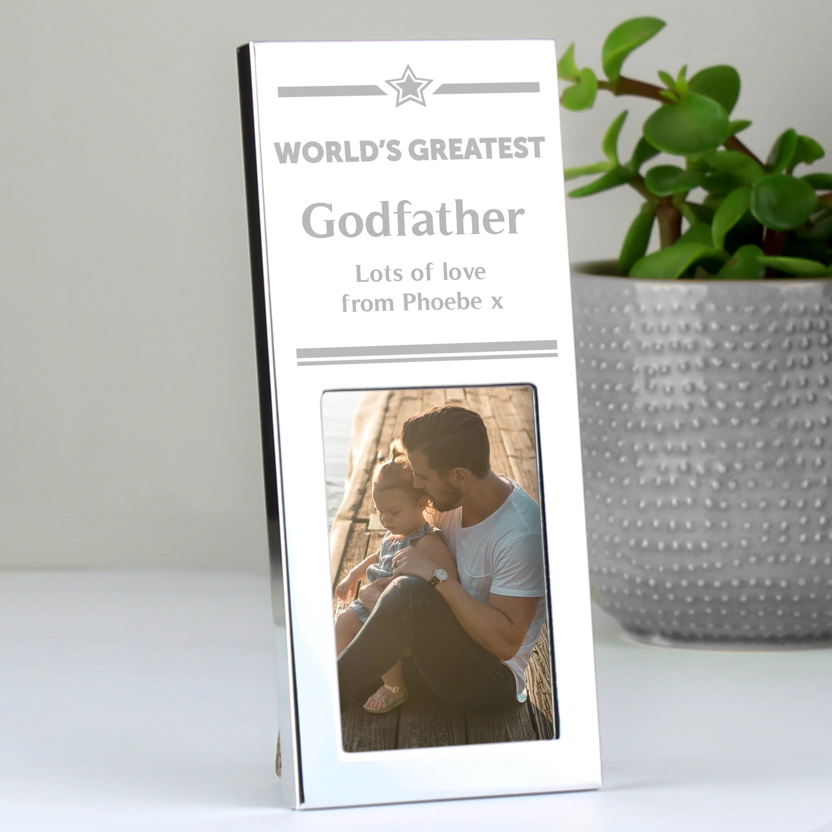 Personalised Gold Award Small Silver 2x3 Photo Frame - Image 2