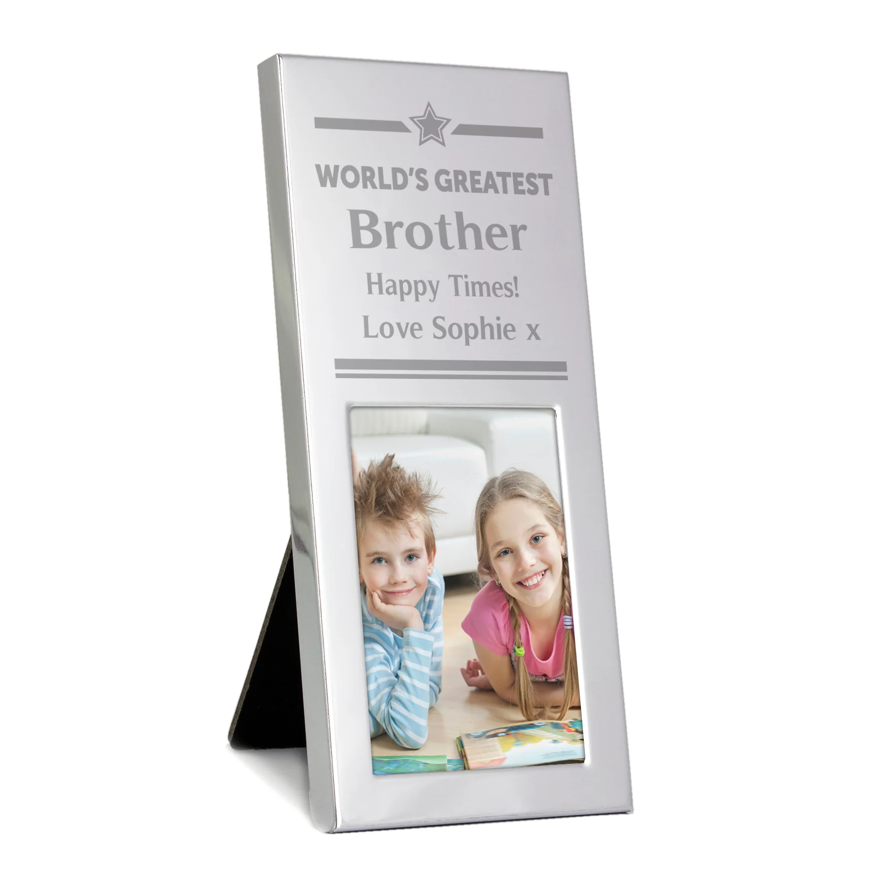 Personalised Gold Award Small Silver 2x3 Photo Frame - Image 3
