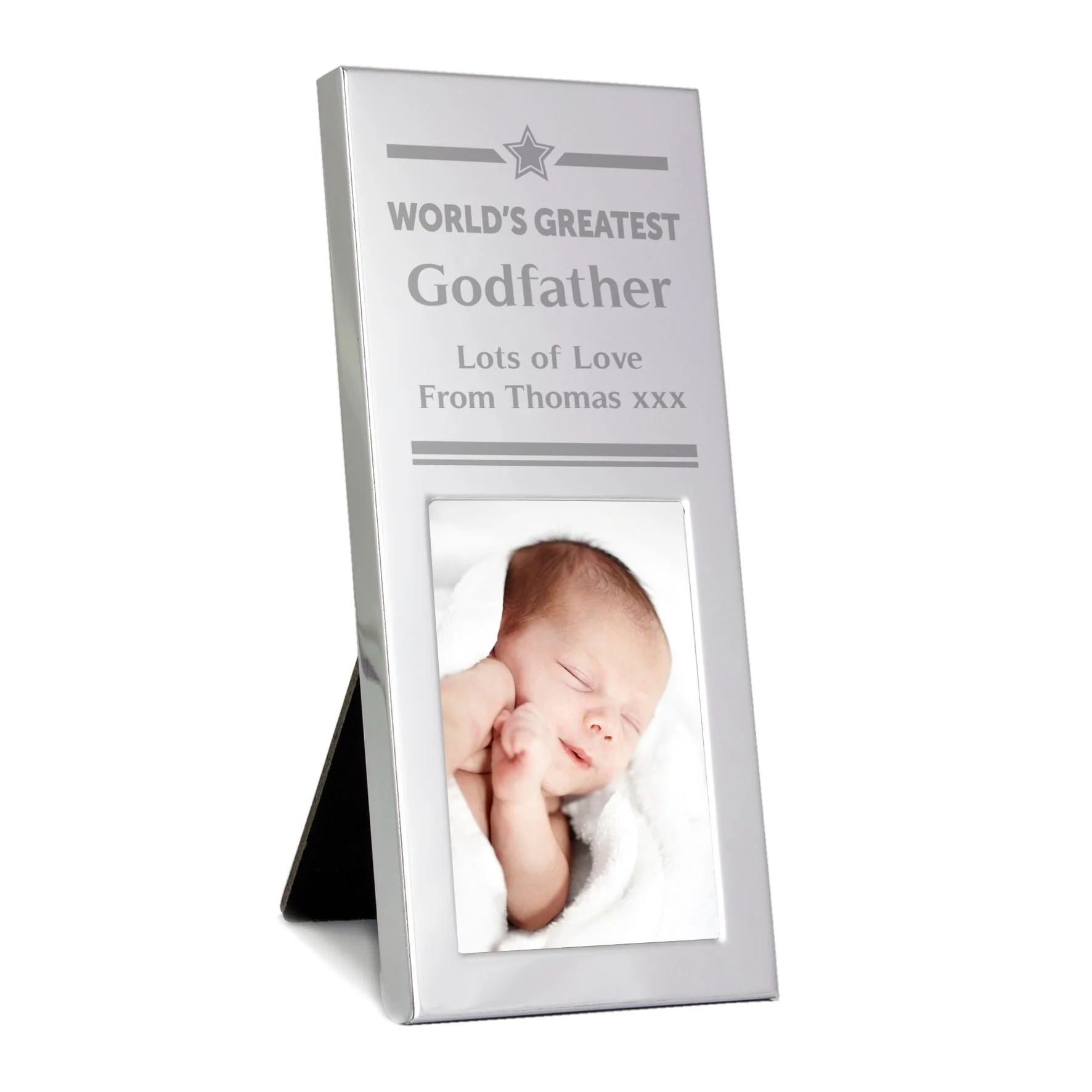 Personalised Gold Award Small Silver 2x3 Photo Frame - Image 4