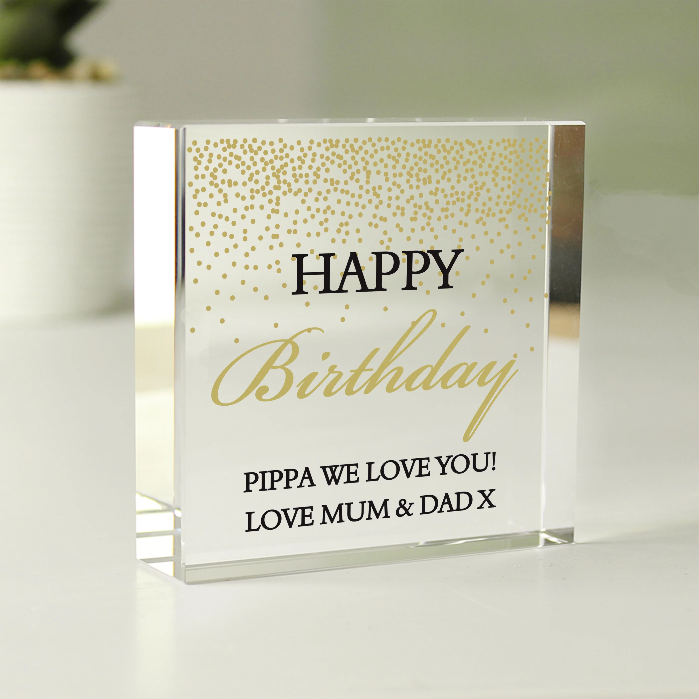Personalised Gold Confetti Crystal Token - Image 3
