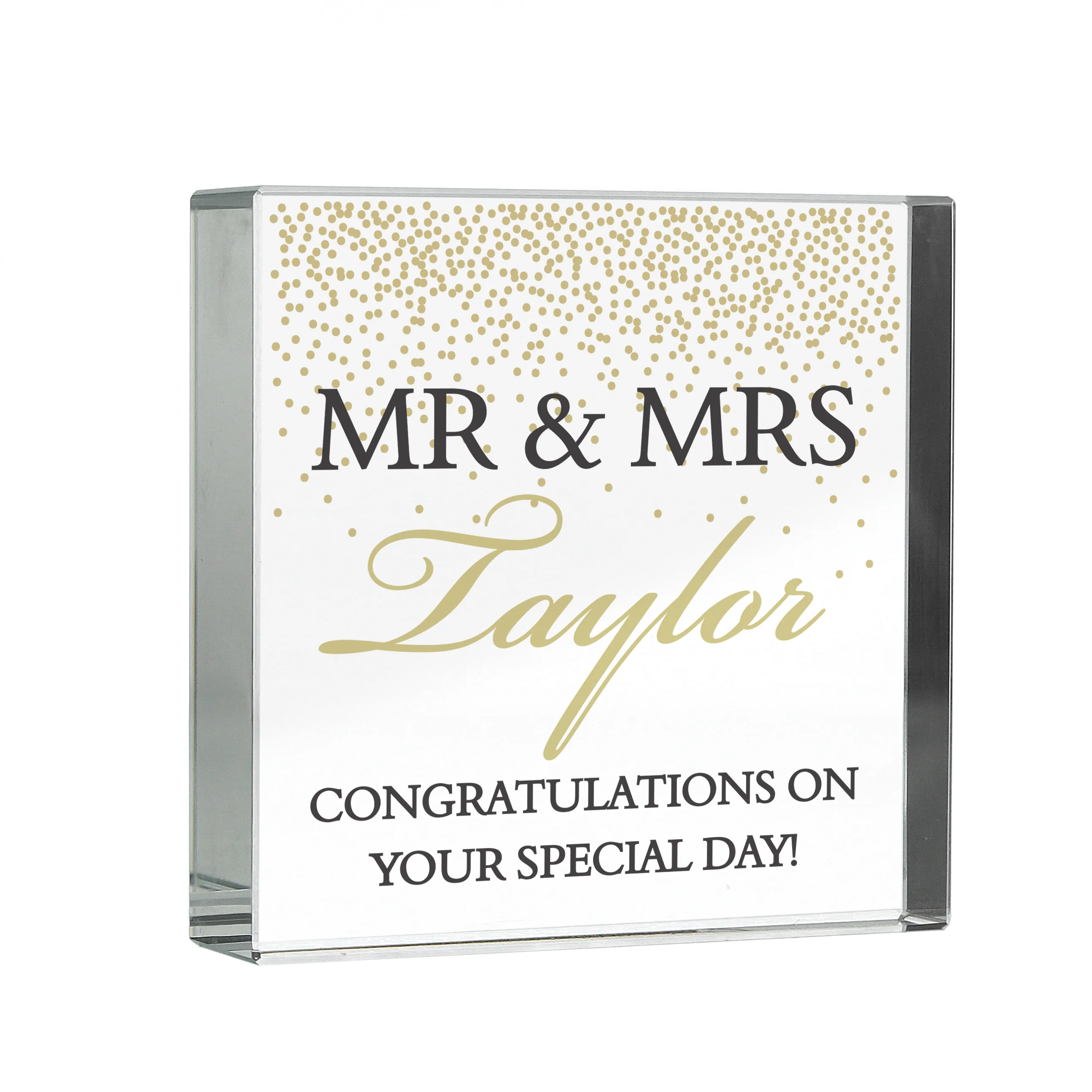 Personalised Gold Confetti Crystal Token - Image 5
