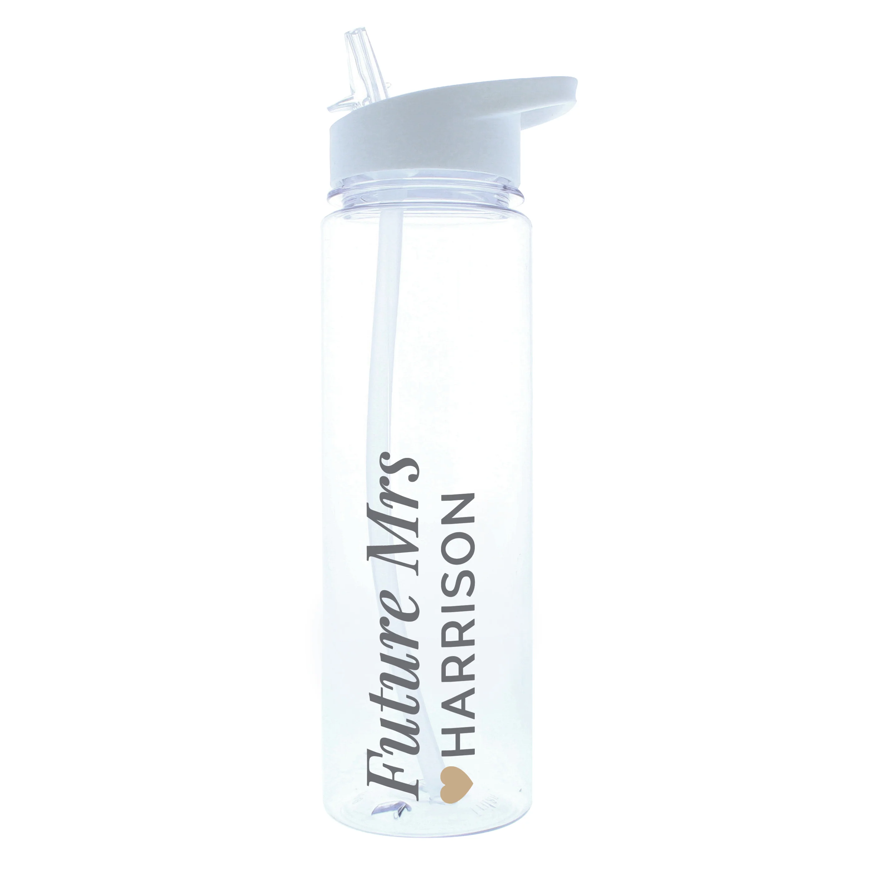 Personalised Gold Heart Water Bottle - Image 2