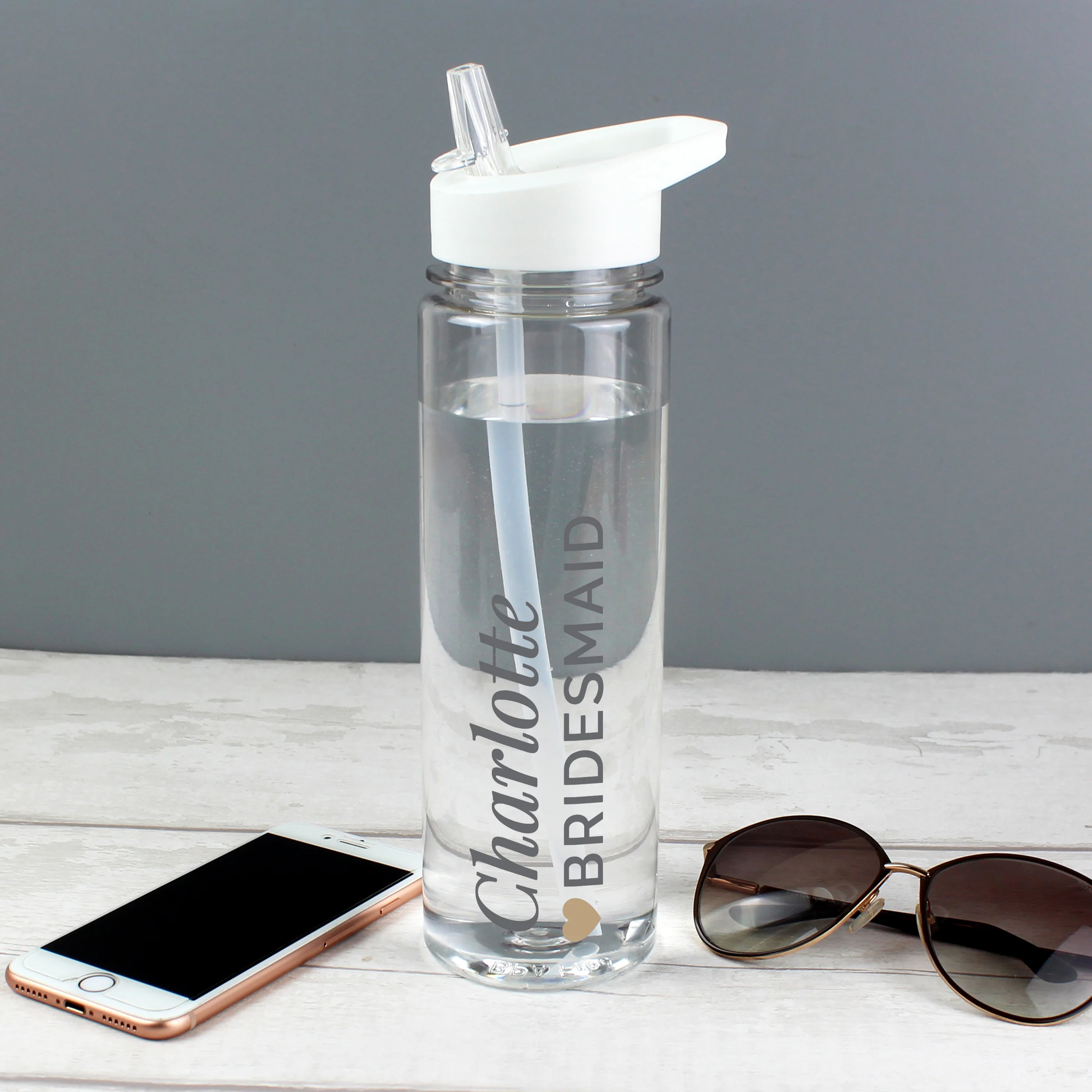 Personalised Gold Heart Water Bottle - Image 5