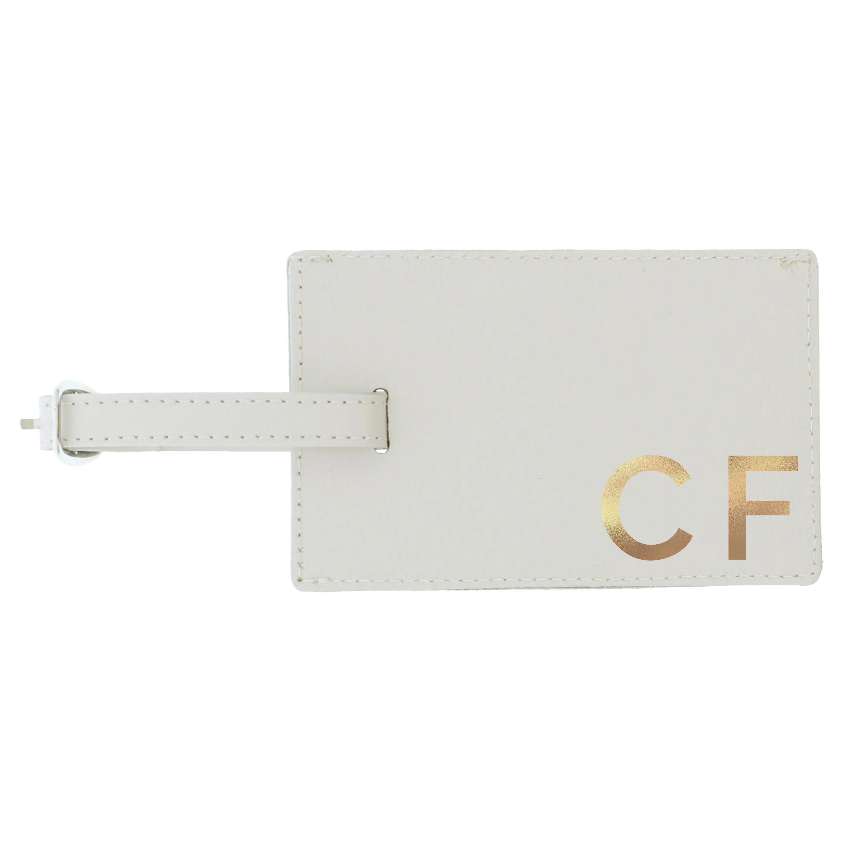Personalised Gold Initials Cream Luggage Tag - Image 2