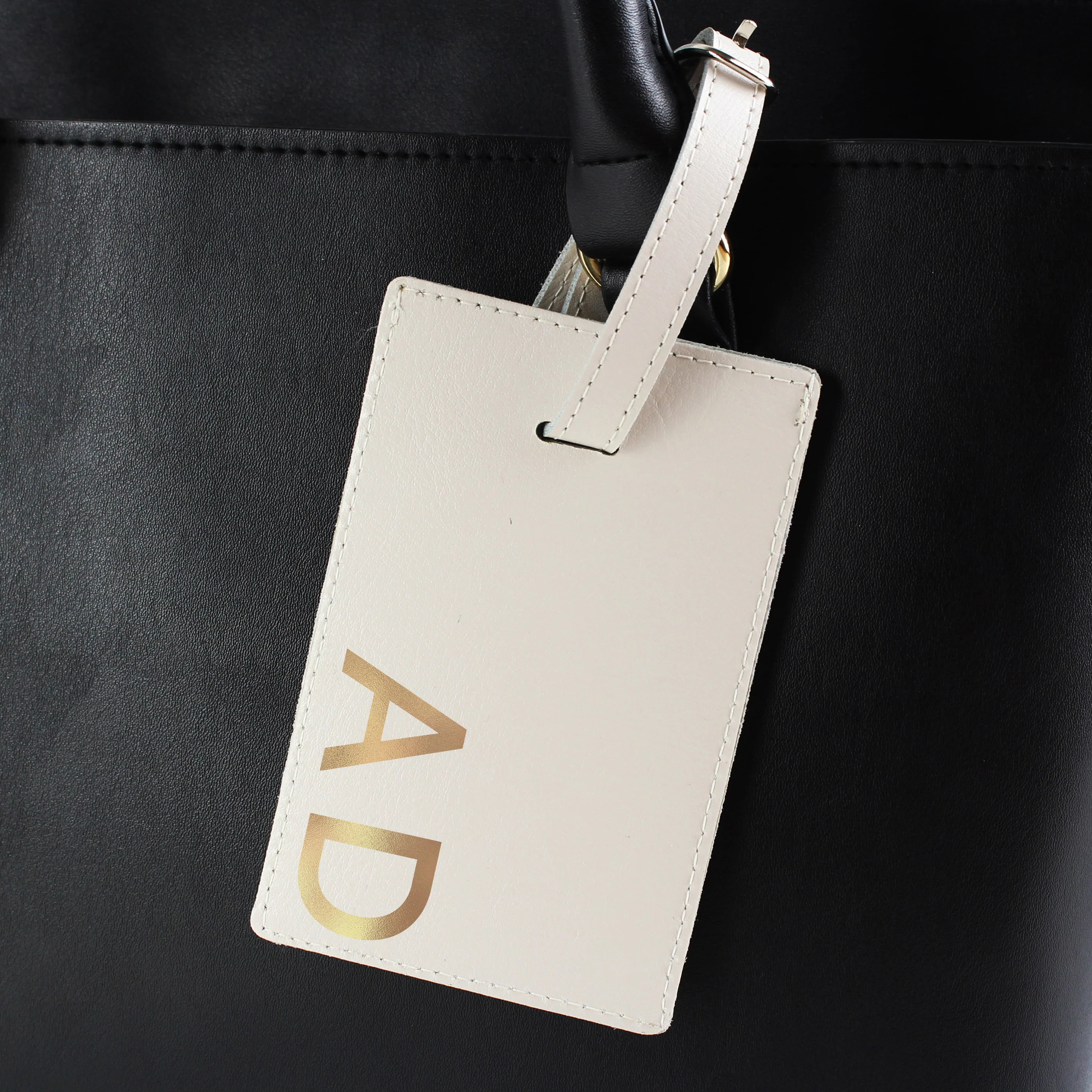 Personalised Gold Initials Cream Luggage Tag - Image 3