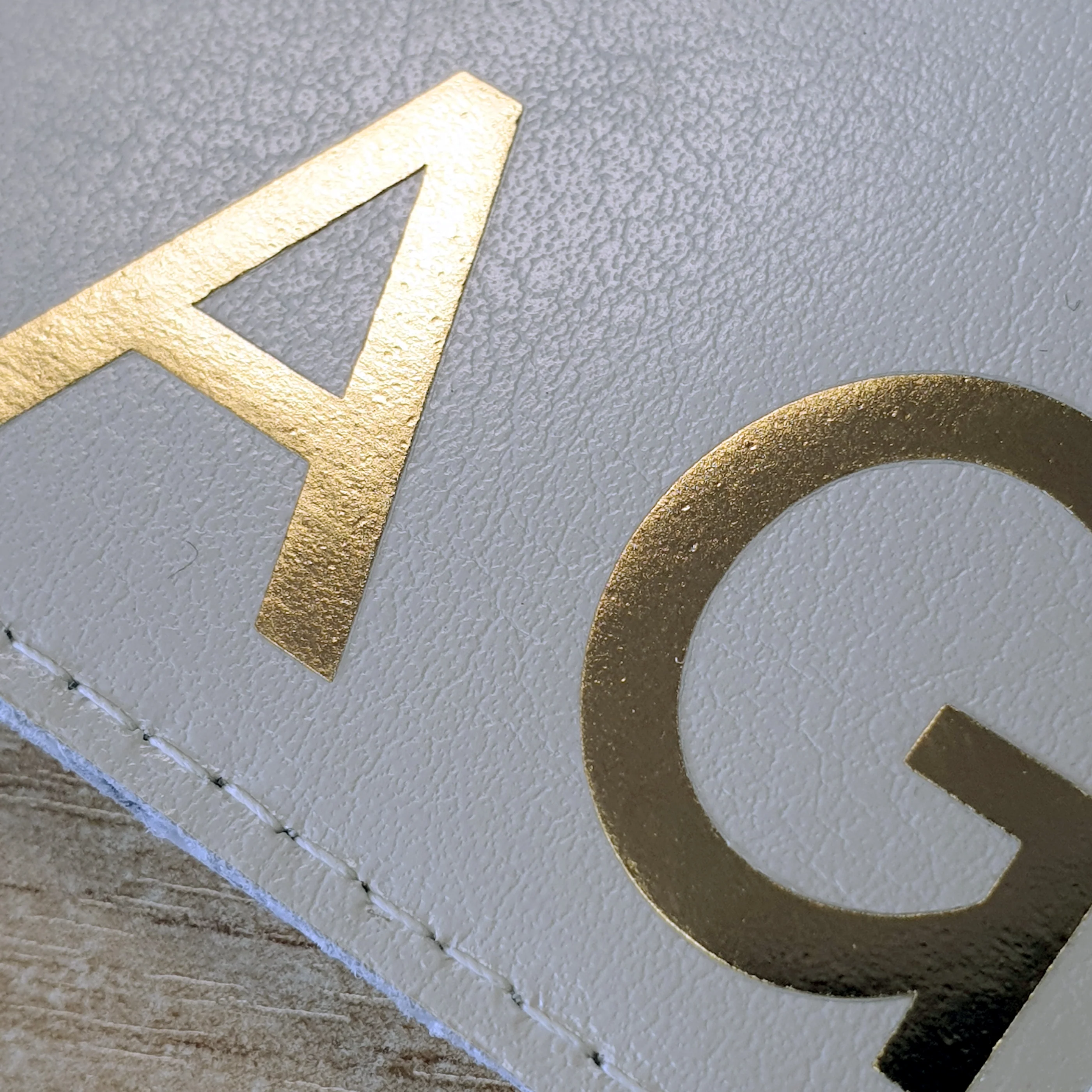 Personalised Gold Initials Cream Luggage Tag - Image 5