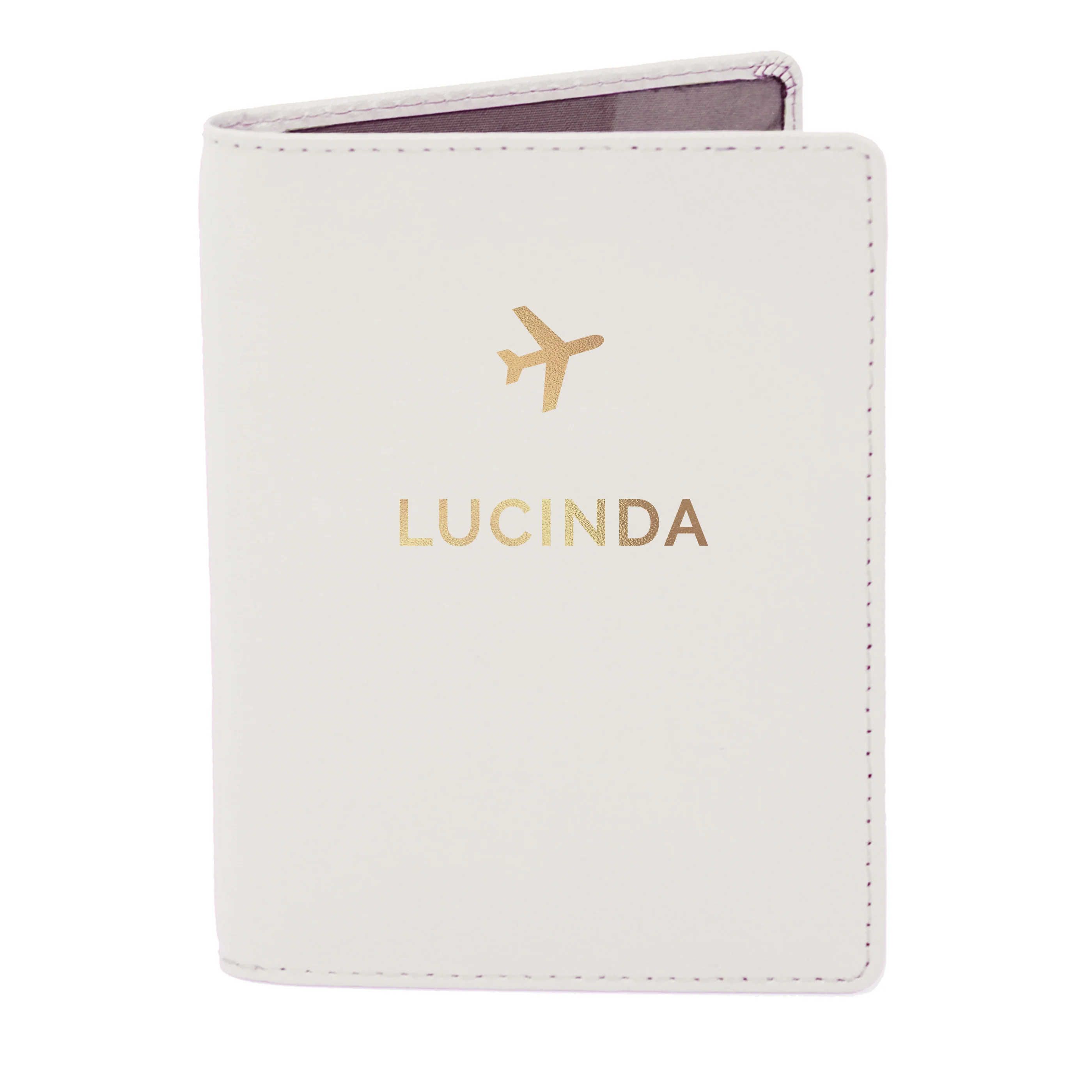 Personalised Gold Name Cream Passport Holder - Image 2
