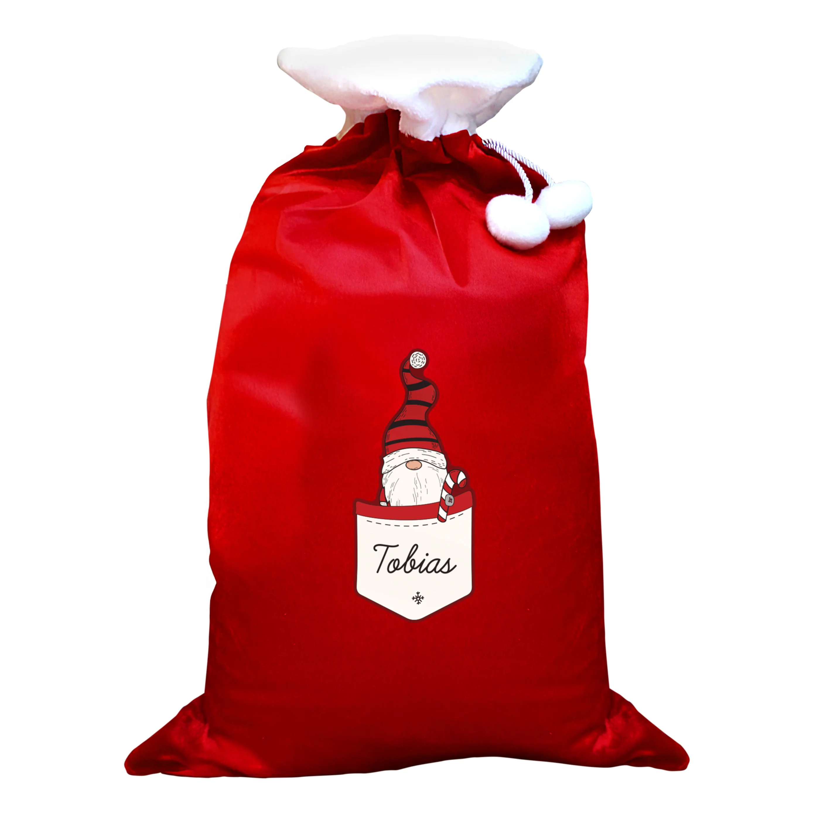 Personalised Gonk Family Red Christmas Sack - Boy - Image 4