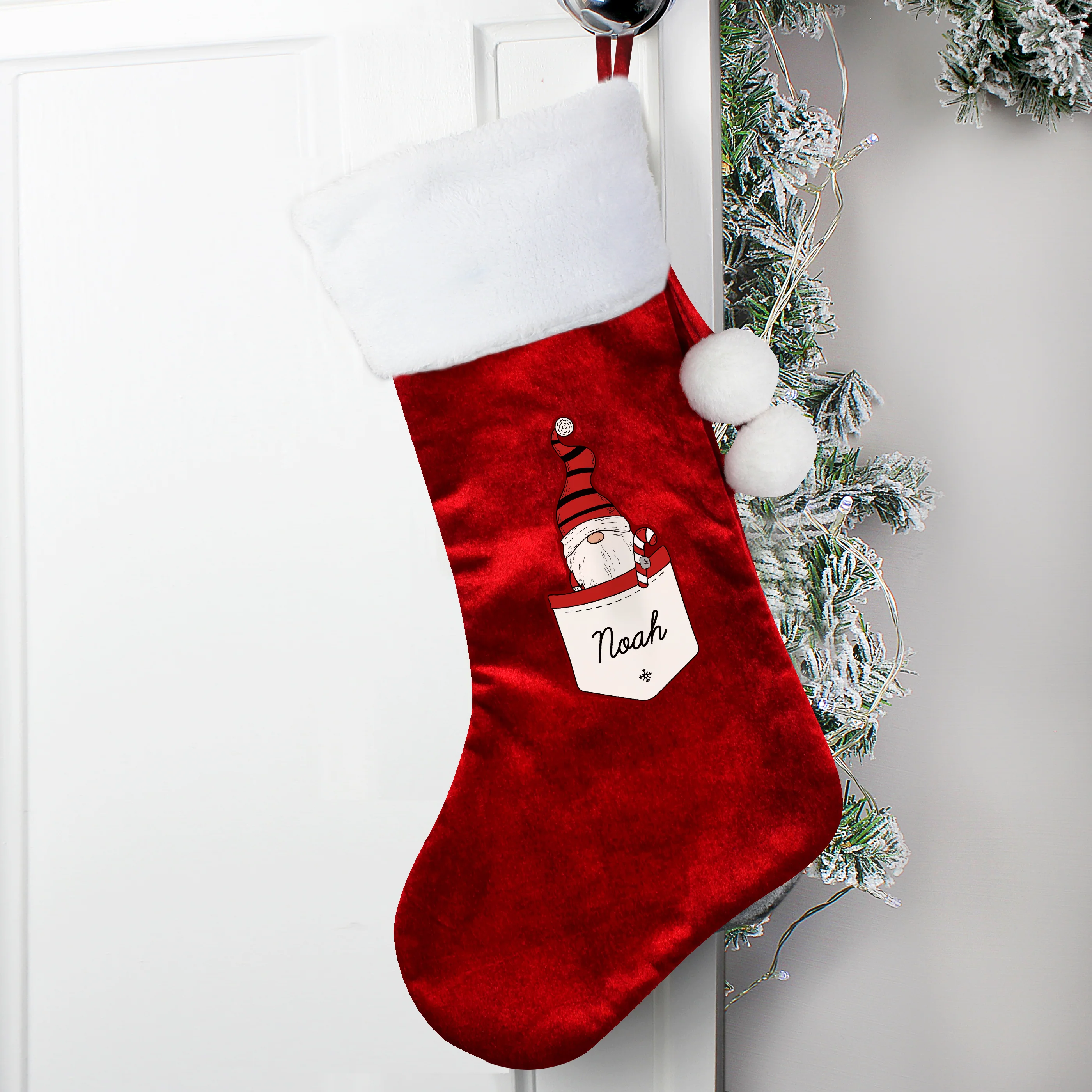 Personalised Gonk Family Red Christmas Stocking- Boy - Image 4