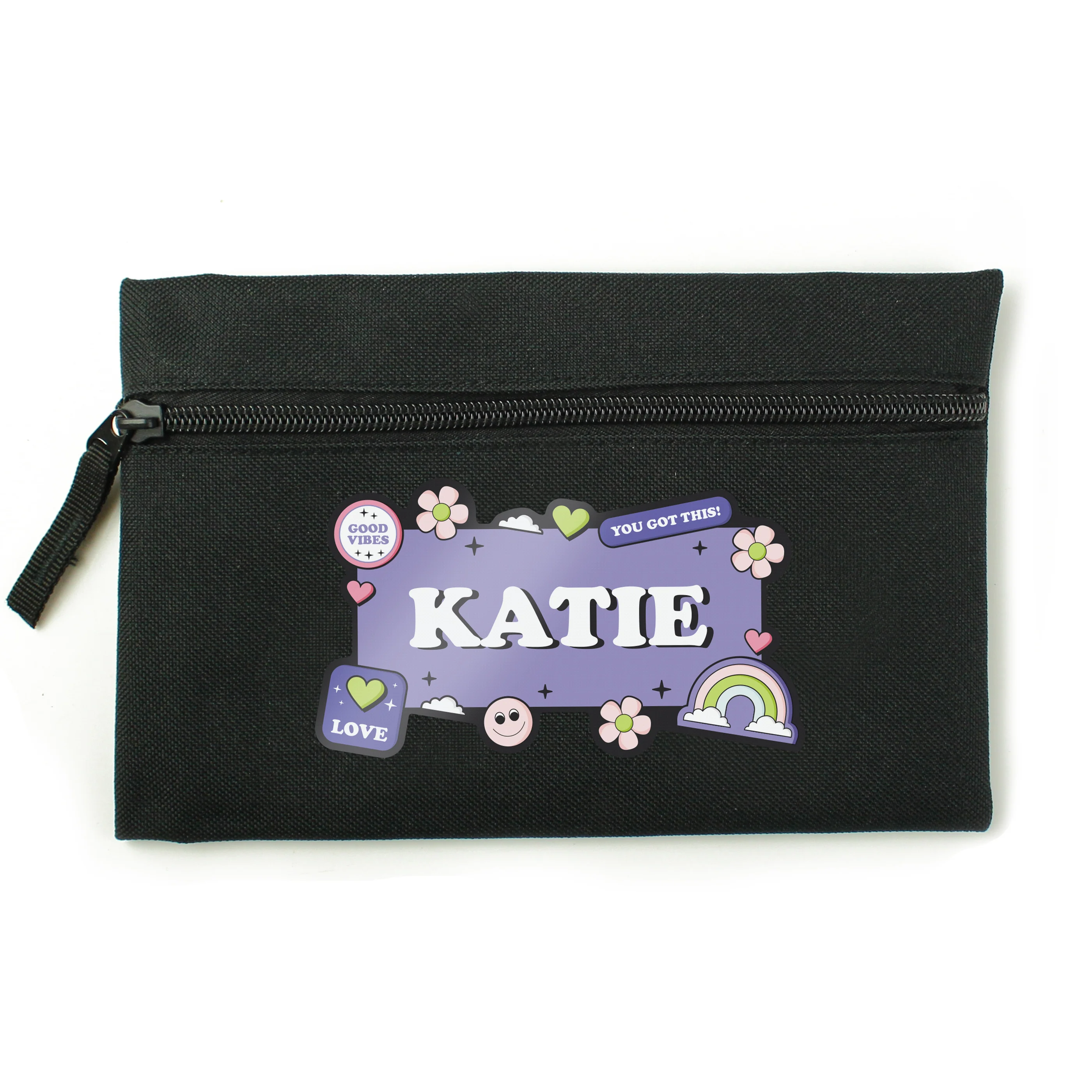 Personalised Good Vibes Black Pencil Case - Image 5