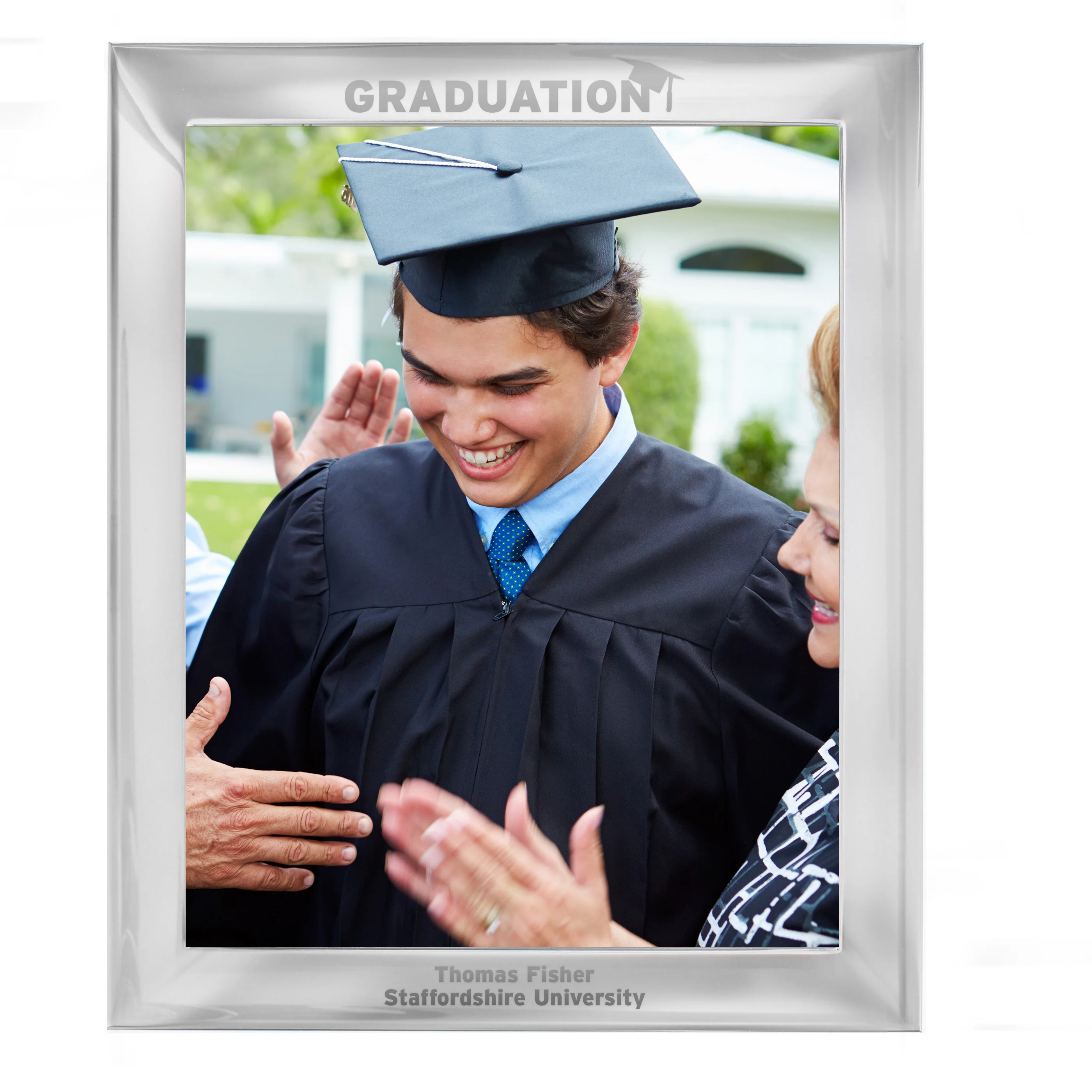 Personalised Graduation 10x8 Silver Photo Frame - Image 2
