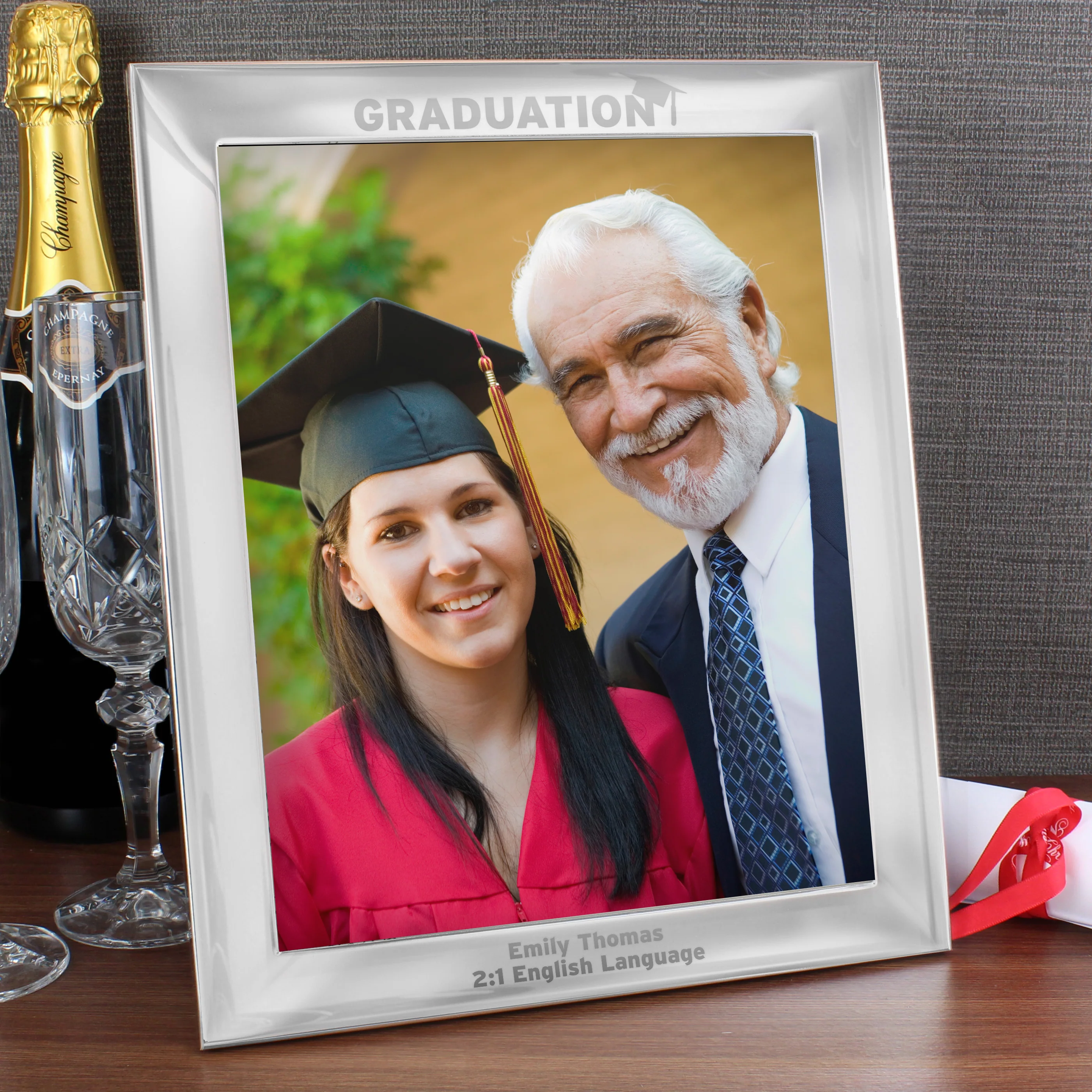 Personalised Graduation 10x8 Silver Photo Frame - Image 3