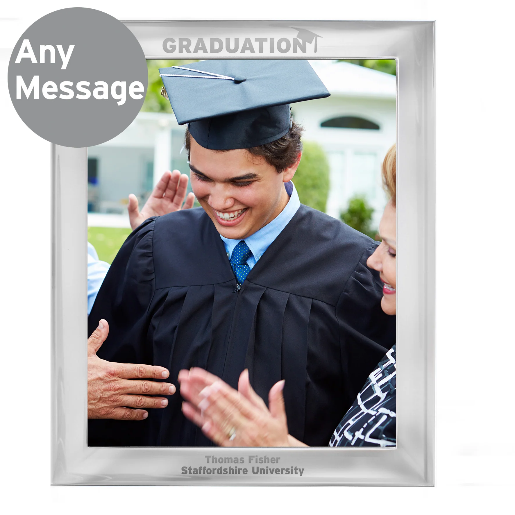 Personalised Graduation 10x8 Silver Photo Frame - Image 4