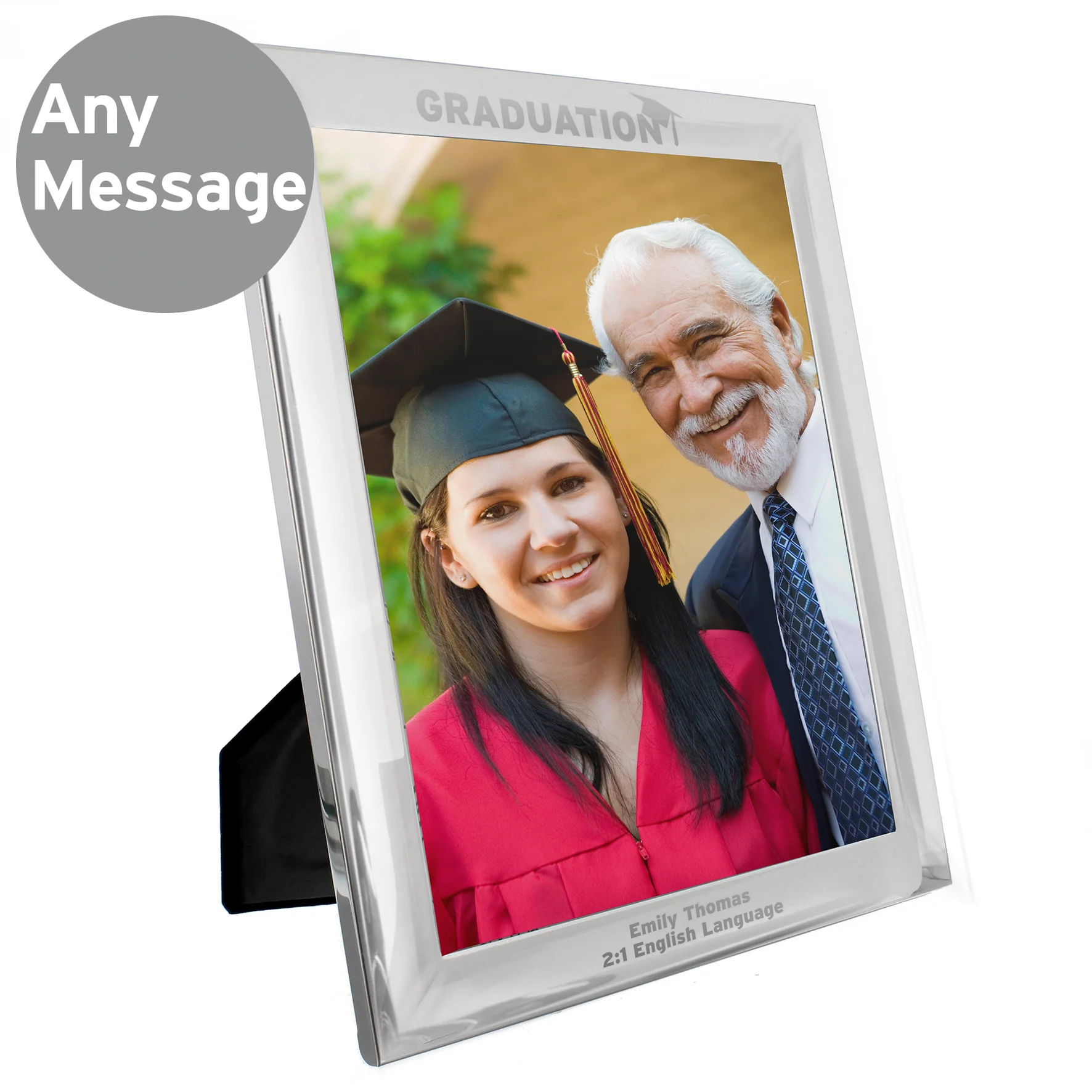 Personalised Graduation 10x8 Silver Photo Frame - Image 5