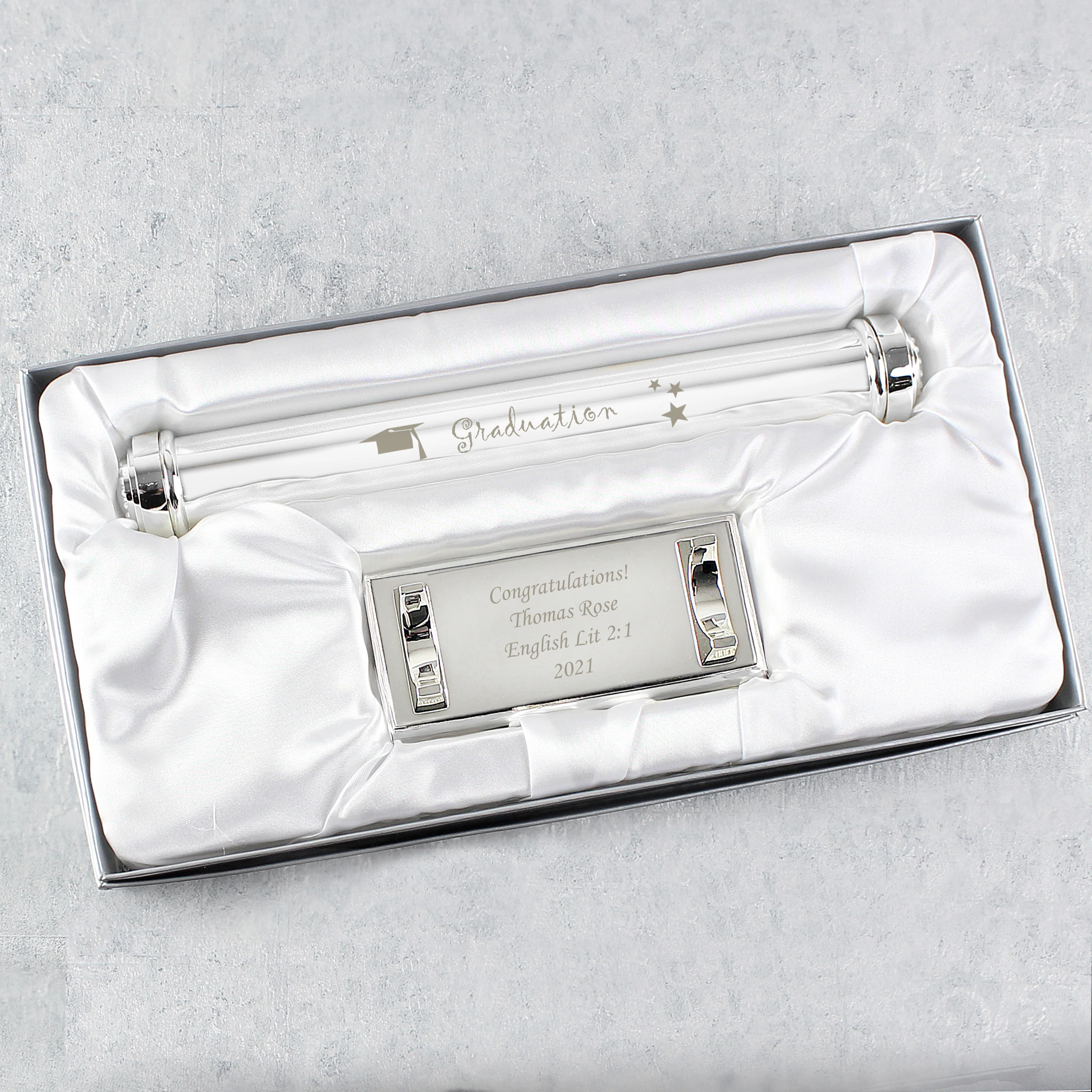 Personalised Graduation Silver Plated Certificate Holder - Image 3