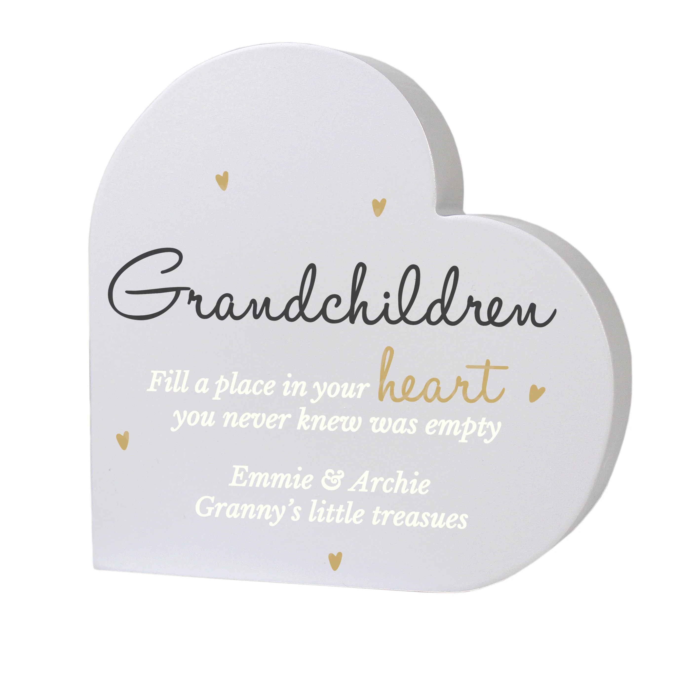 Personalised Grandchildren Free Standing Heart Ornament - Image 5