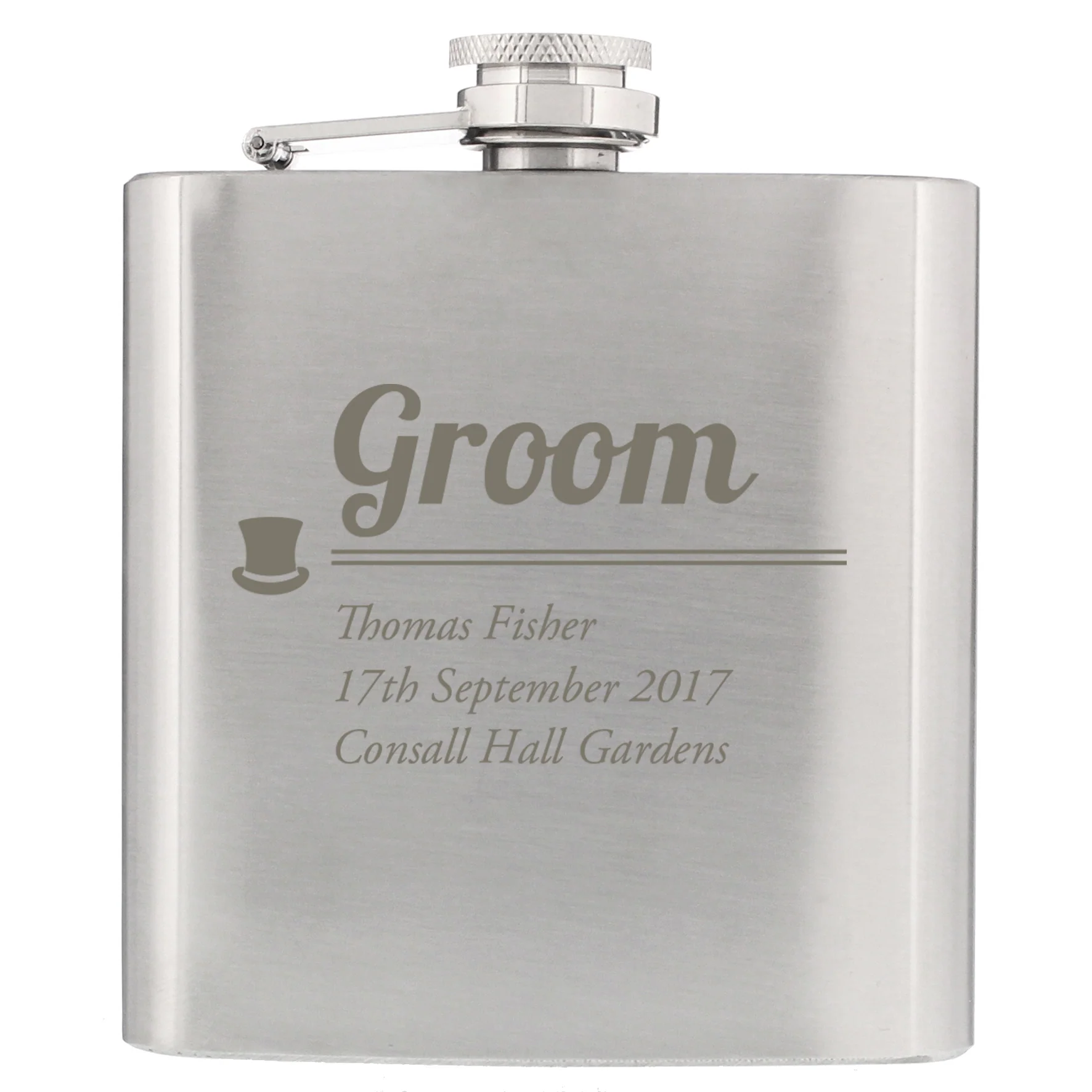 Personalised Groom Hip Flask - Image 2