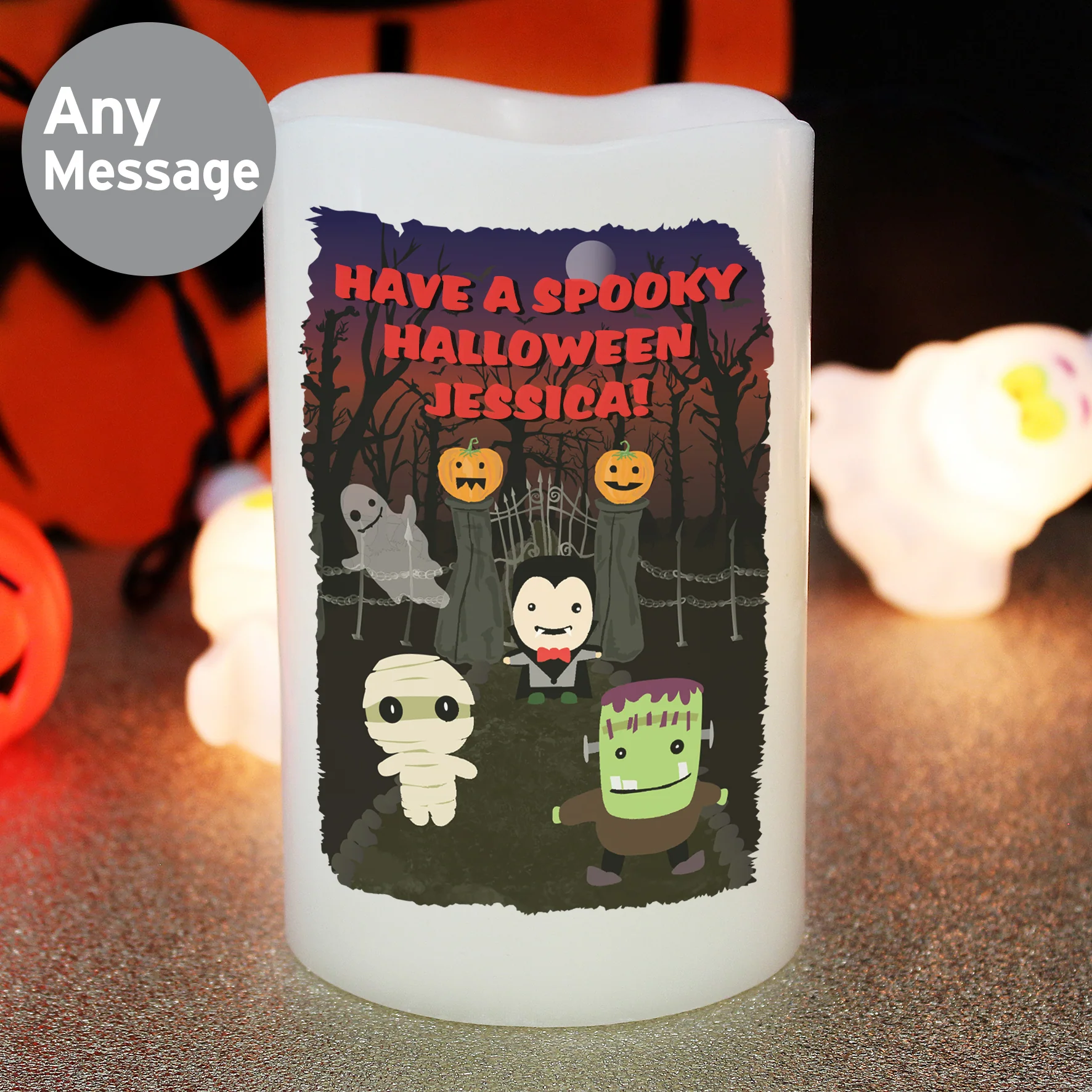 Personalised Halloween LED Candle - Image 3