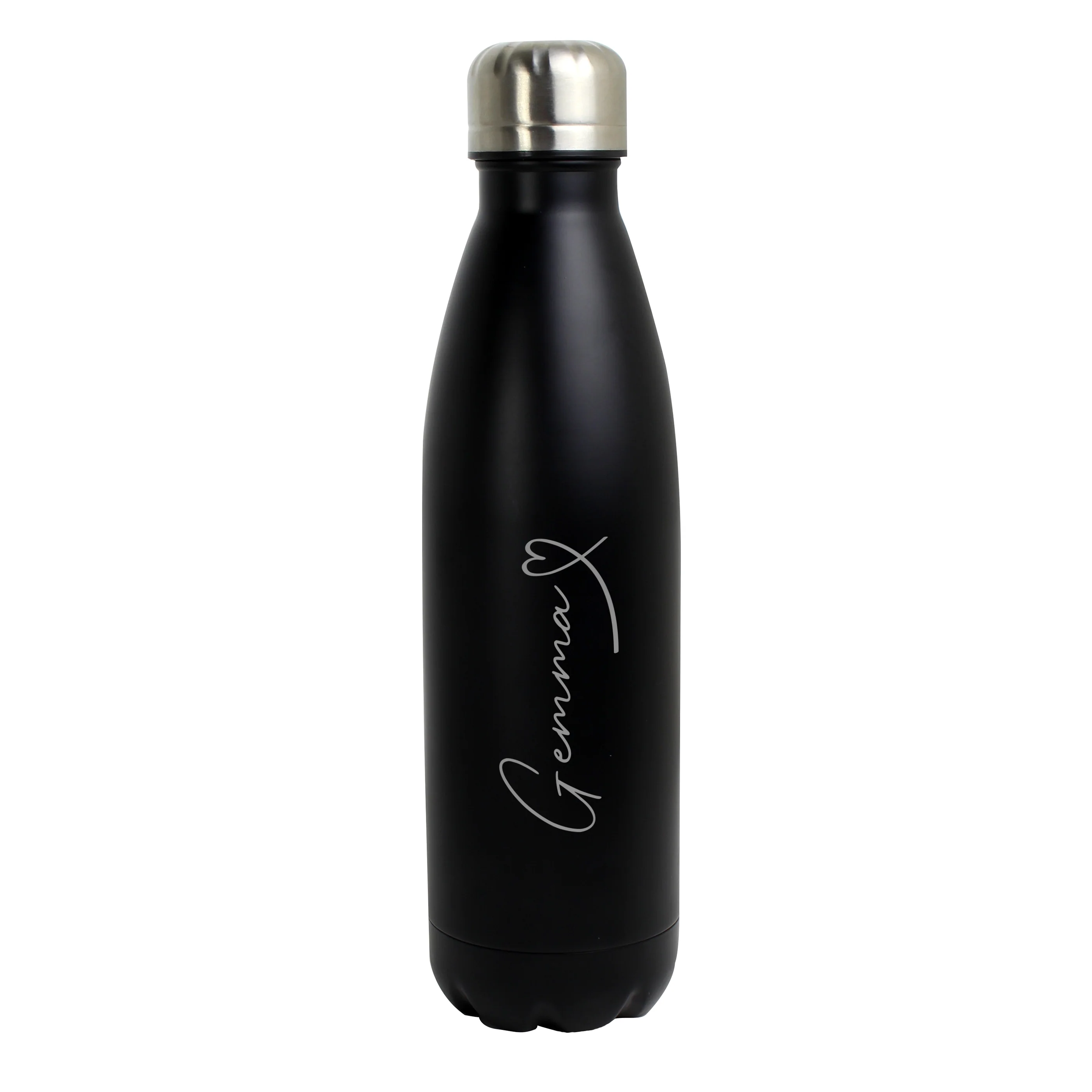 Personalised Heart Black Metal Insulated Drinks Bottle - Image 5
