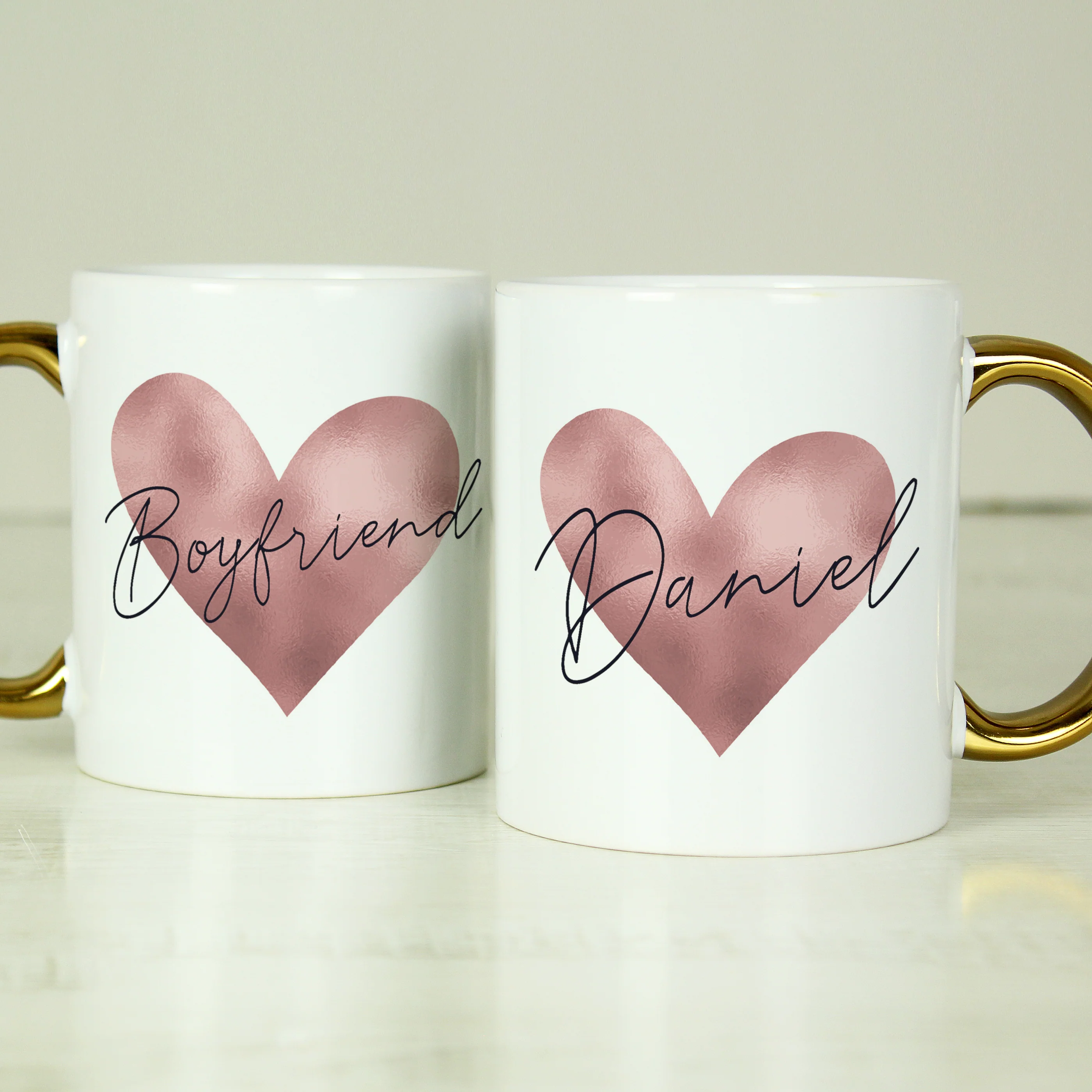 Personalised Heart Gold Handled Mug - Image 8