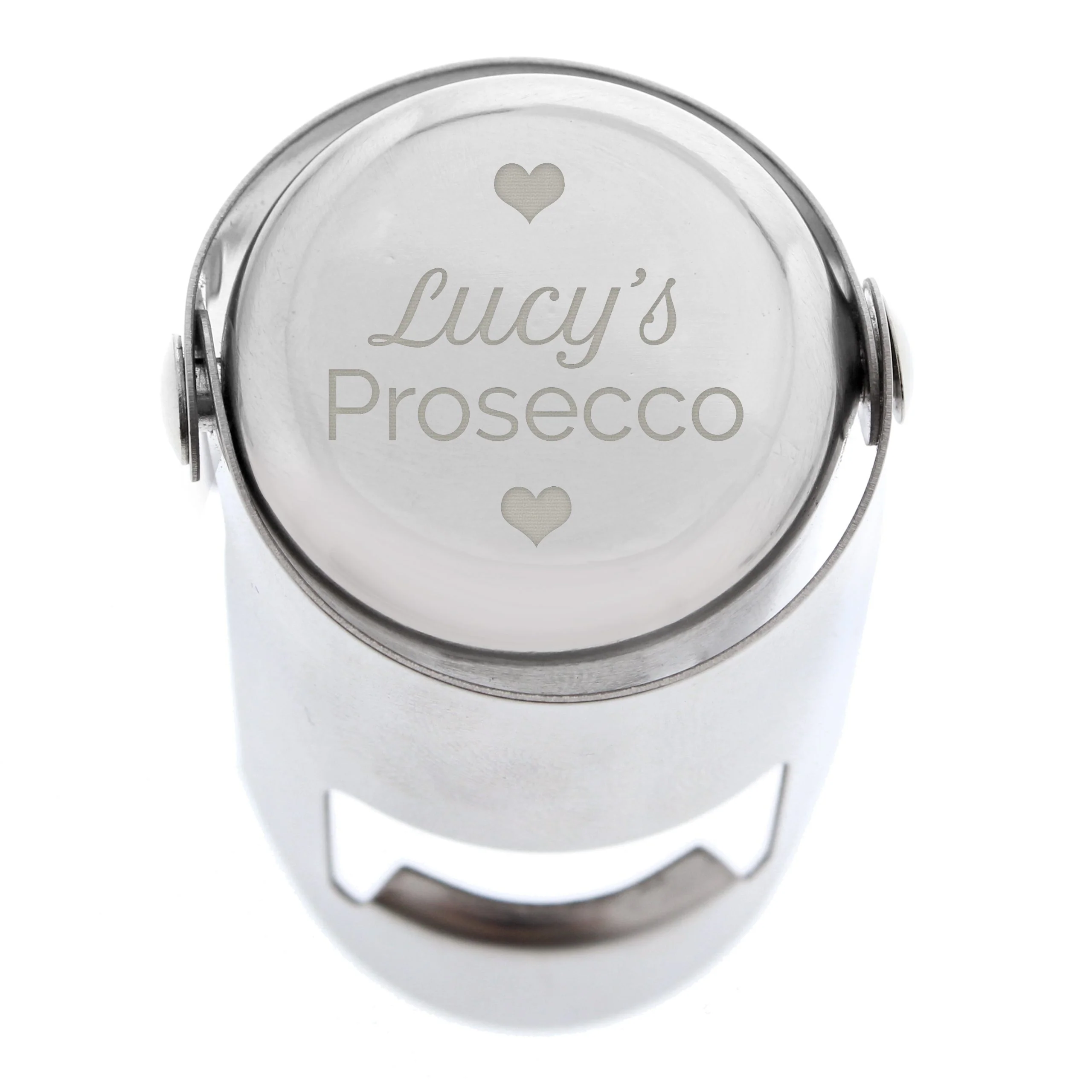 Personalised Heart Motif Prosecco Bottle Stopper - Image 2