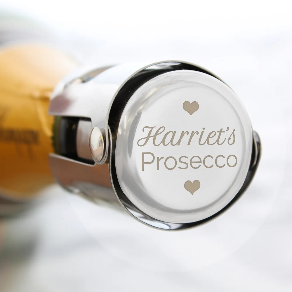 Personalised Heart Motif Prosecco Bottle Stopper - Image 3