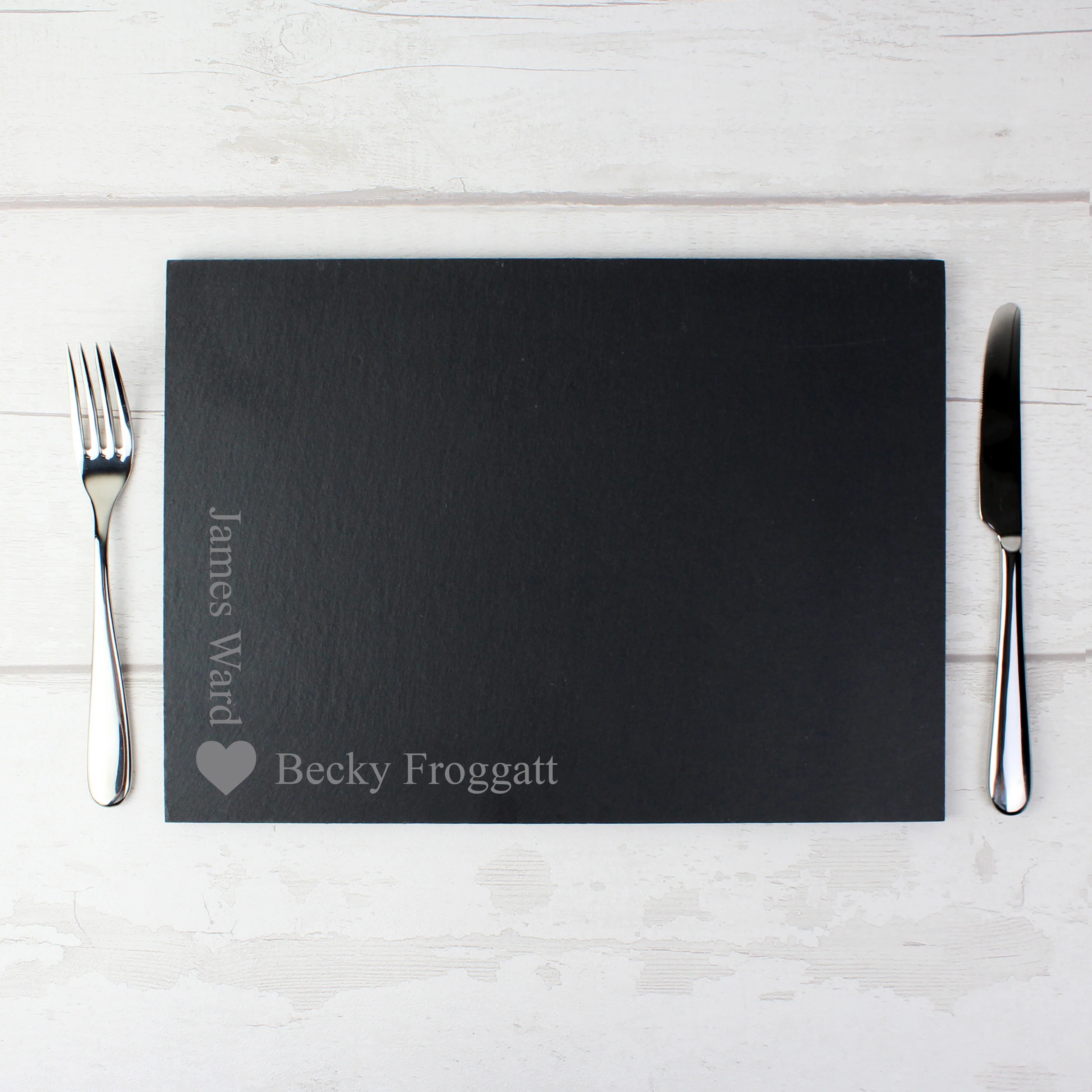 Personalised Heart Motif Slate Placemat - Image 3