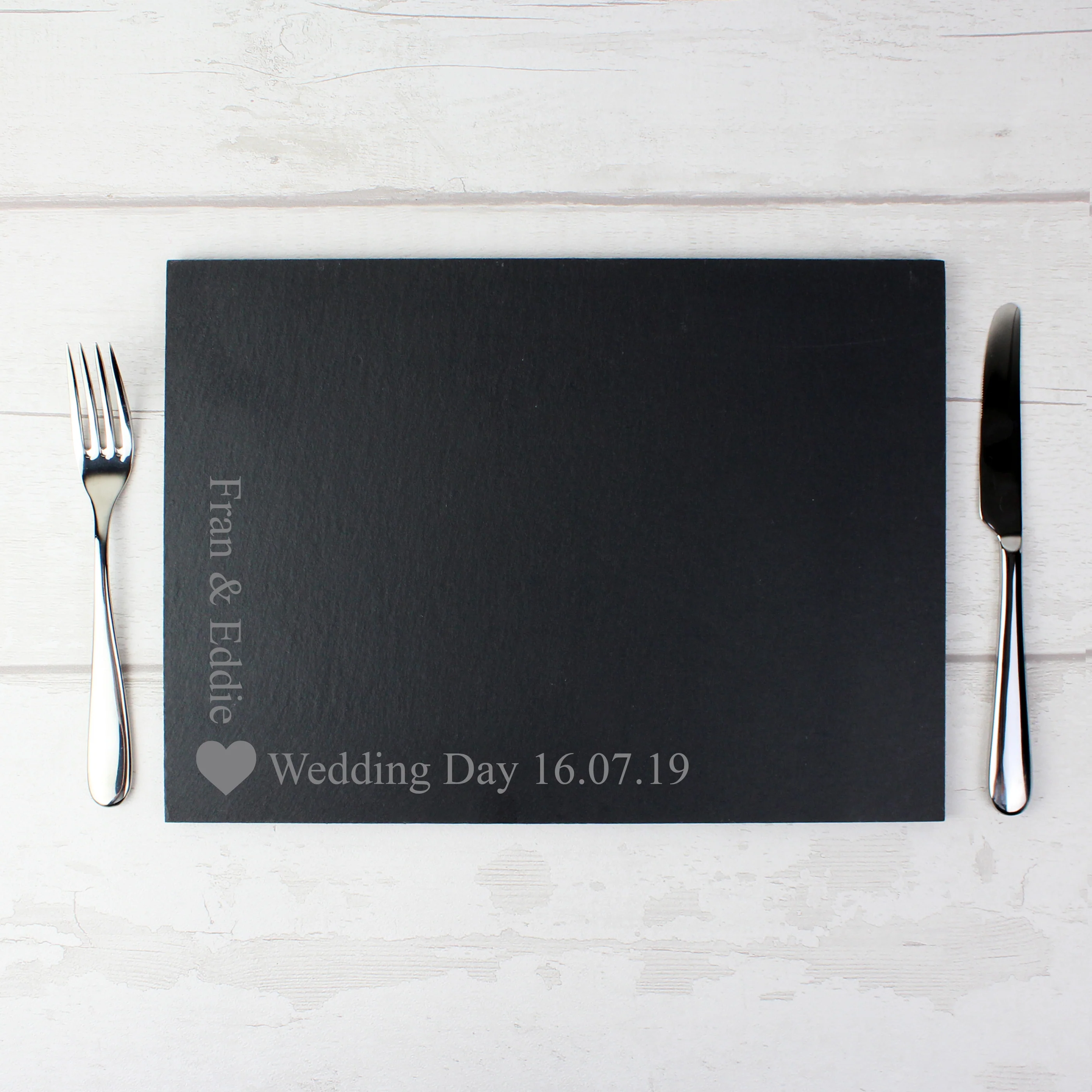 Personalised Heart Motif Slate Placemat - Image 5