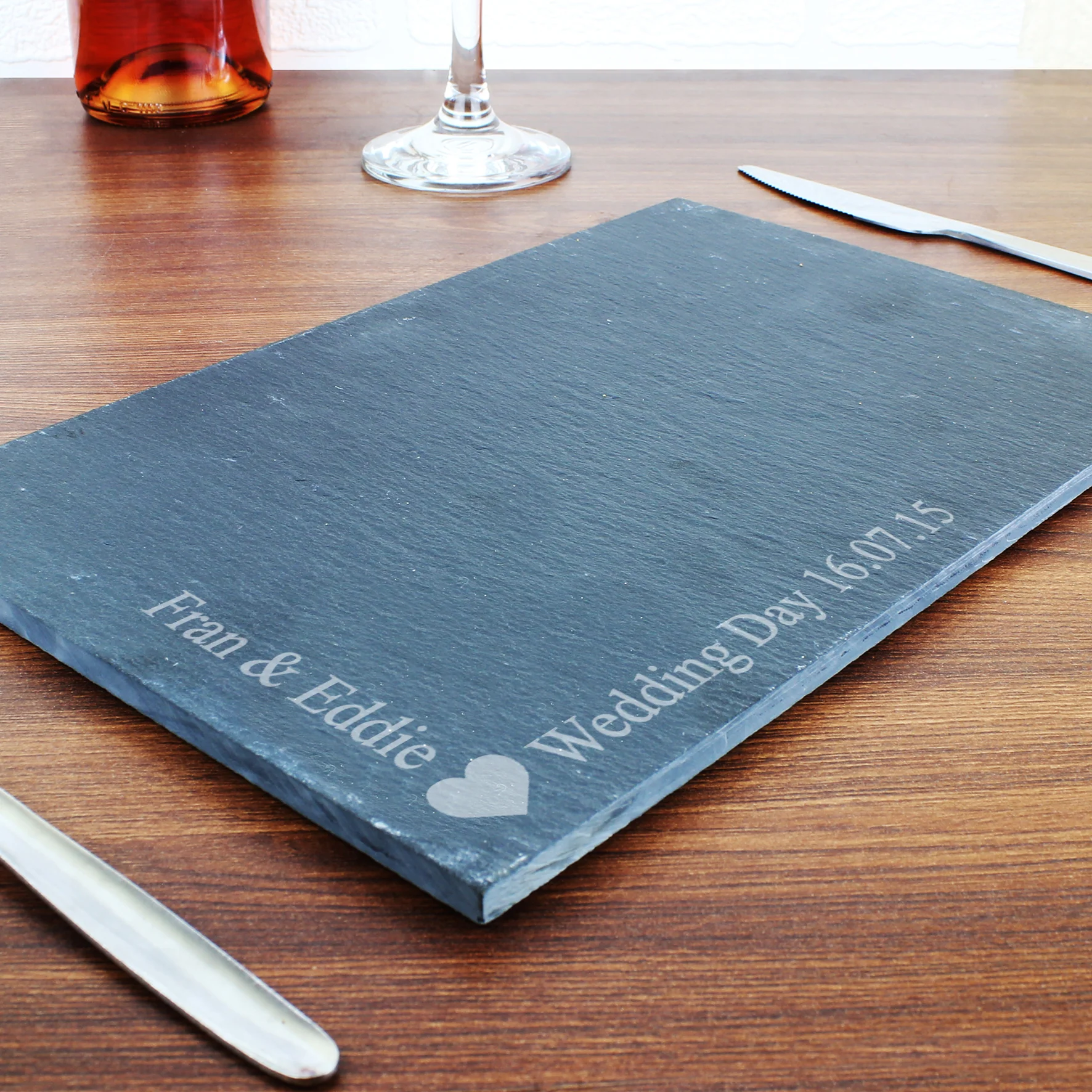 Personalised Heart Motif Slate Placemat - Image 6