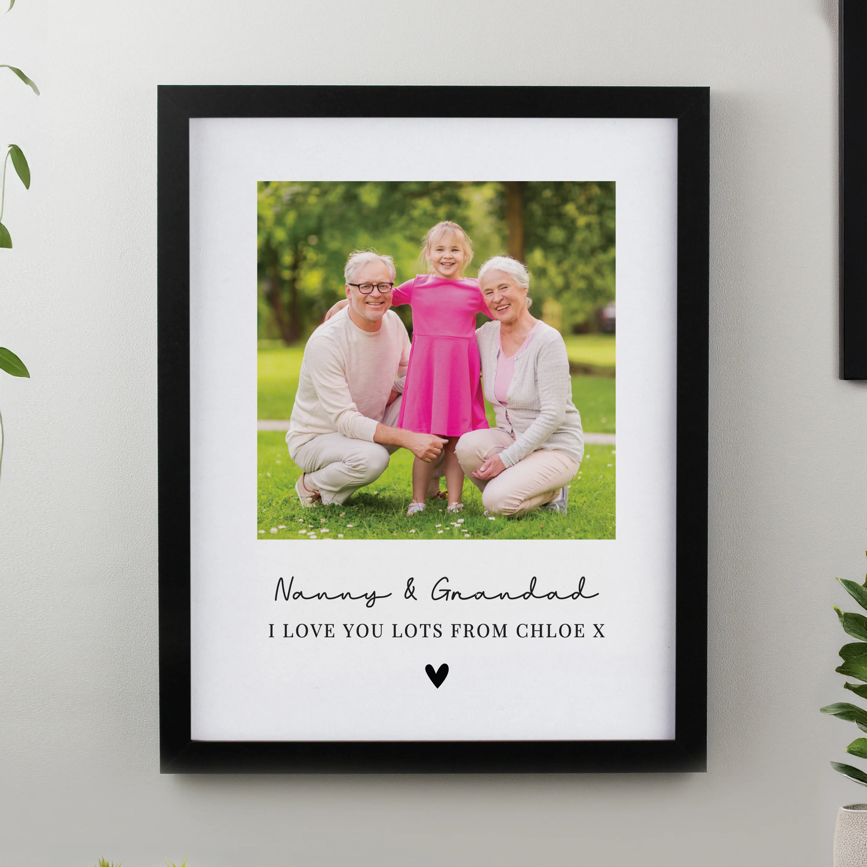 Personalised Heart Photo Upload Black Poster Frame - Image 3
