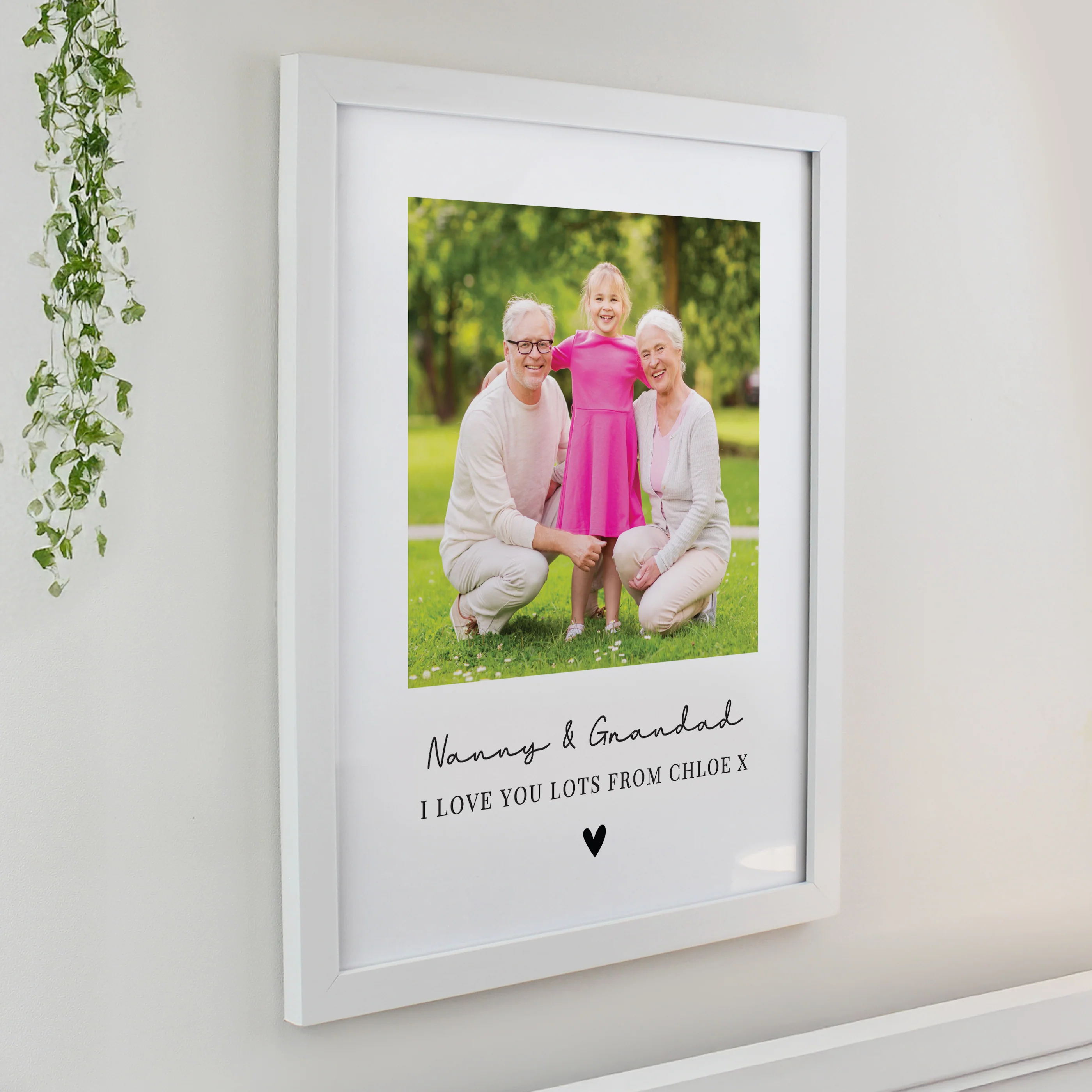 Personalised Heart Photo Upload White Poster Frame - Image 2