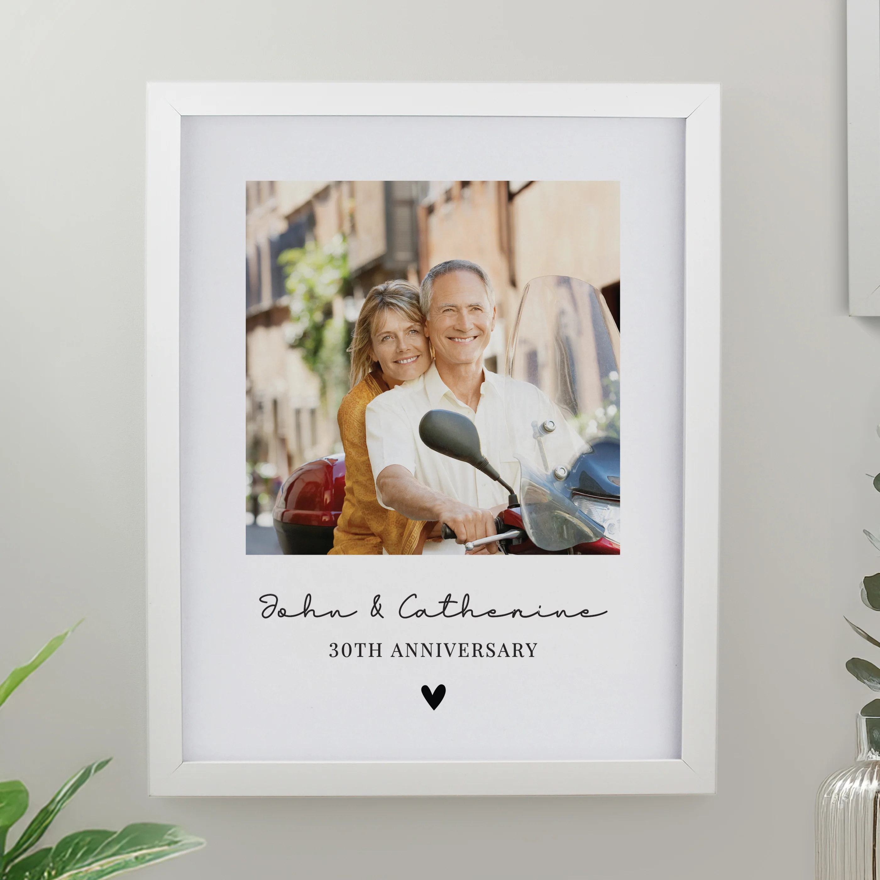 Personalised Heart Photo Upload White Poster Frame - Image 3