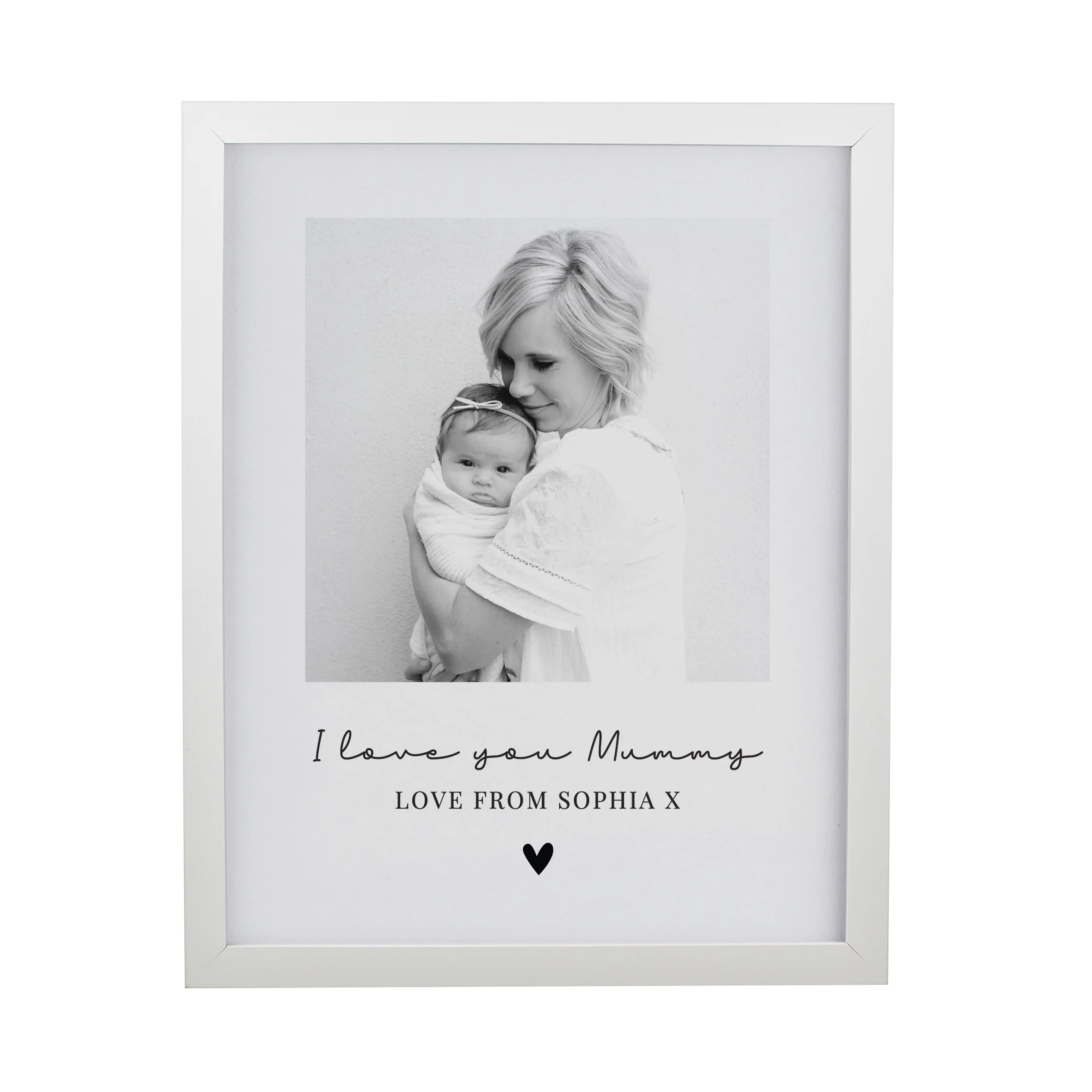Personalised Heart Photo Upload White Poster Frame - Image 4