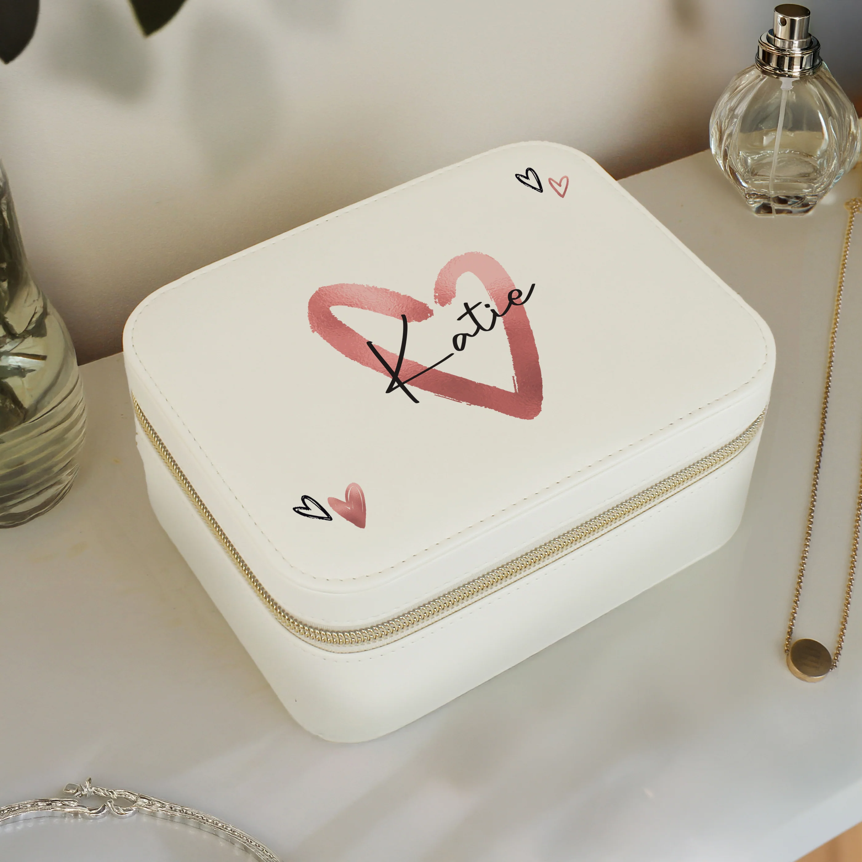 Personalised Heart Travel Jewellery Box - Image 3
