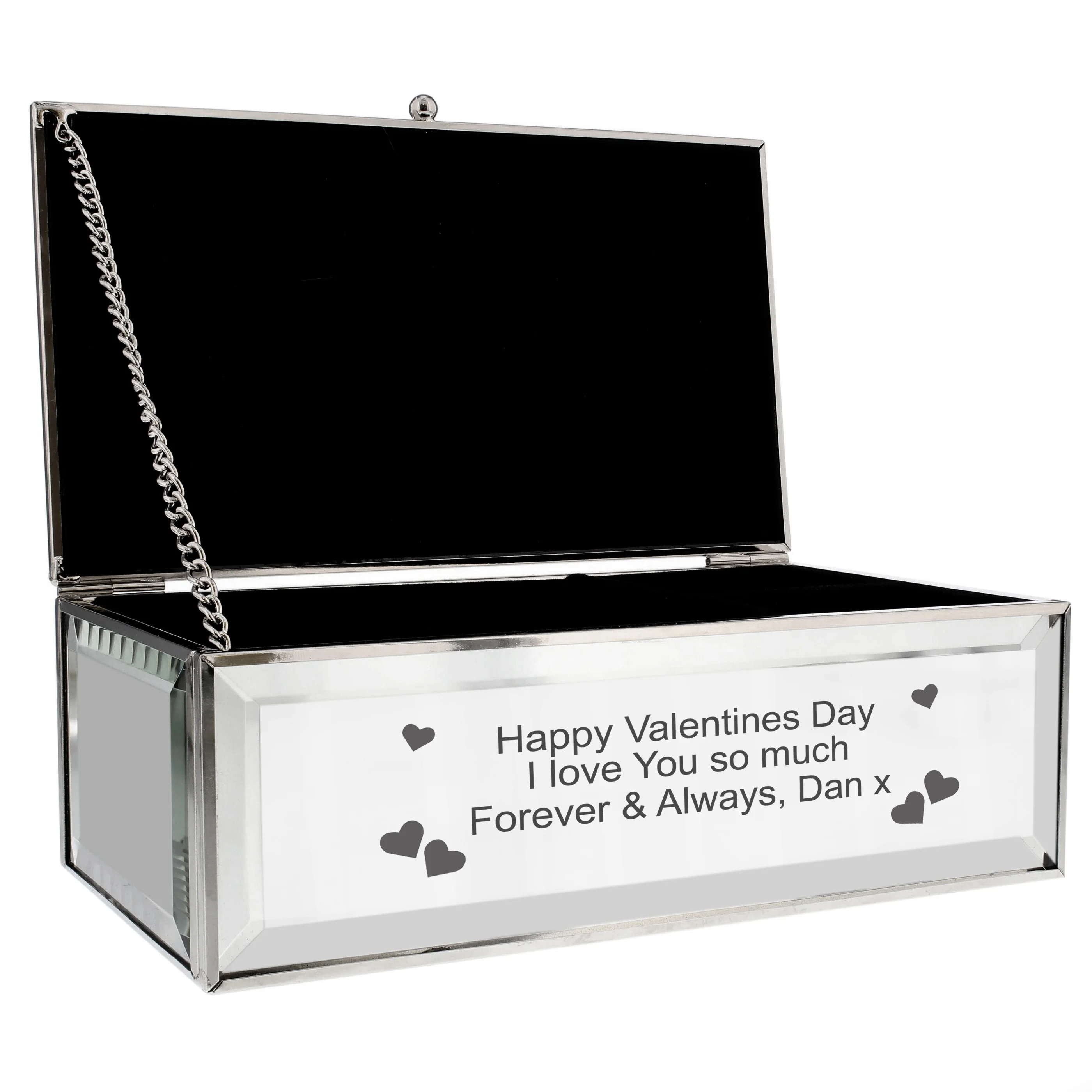 Personalised Hearts Mirrored Jewellery Box - Image 10