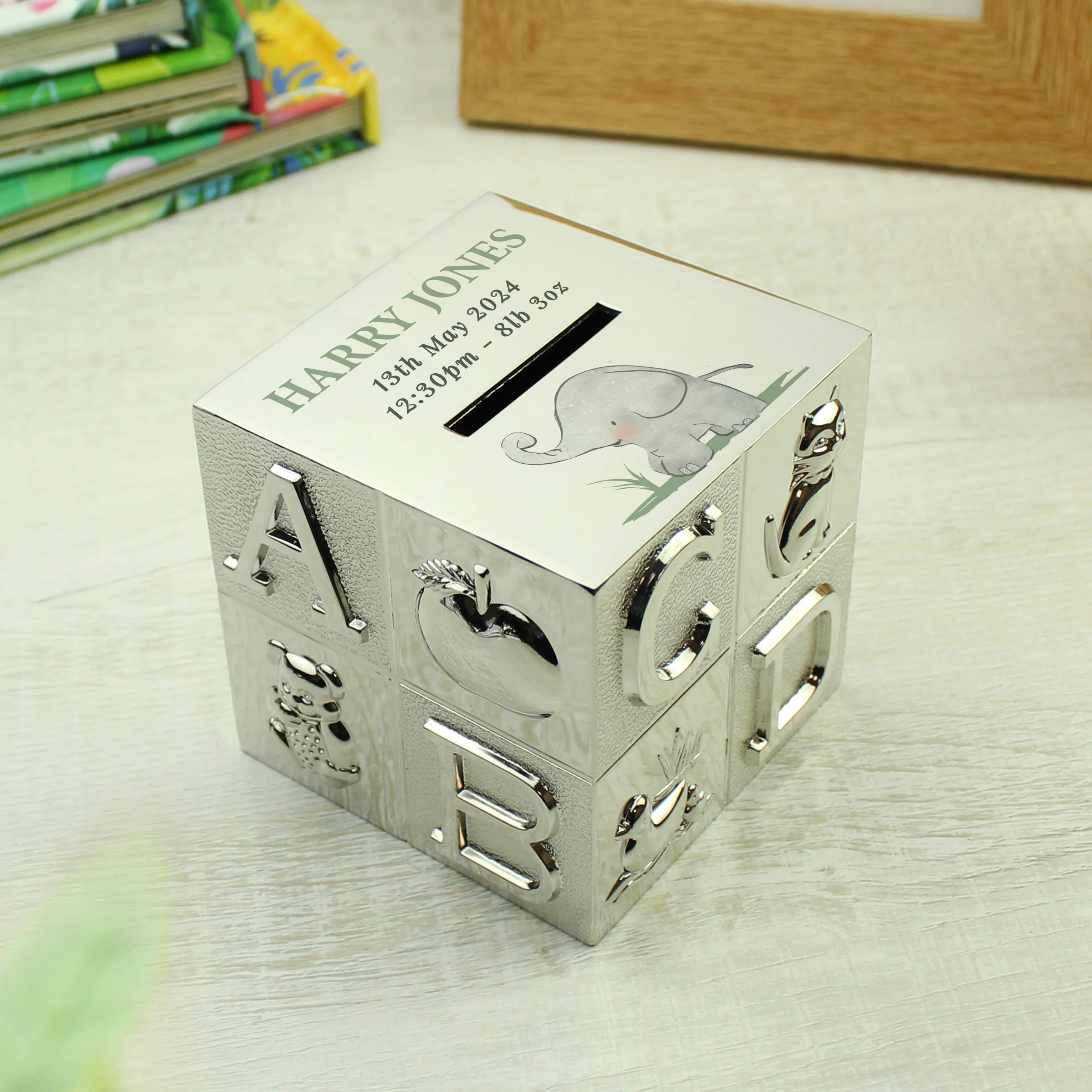 Personalised Hessian Friends ABC Money Box - Image 6