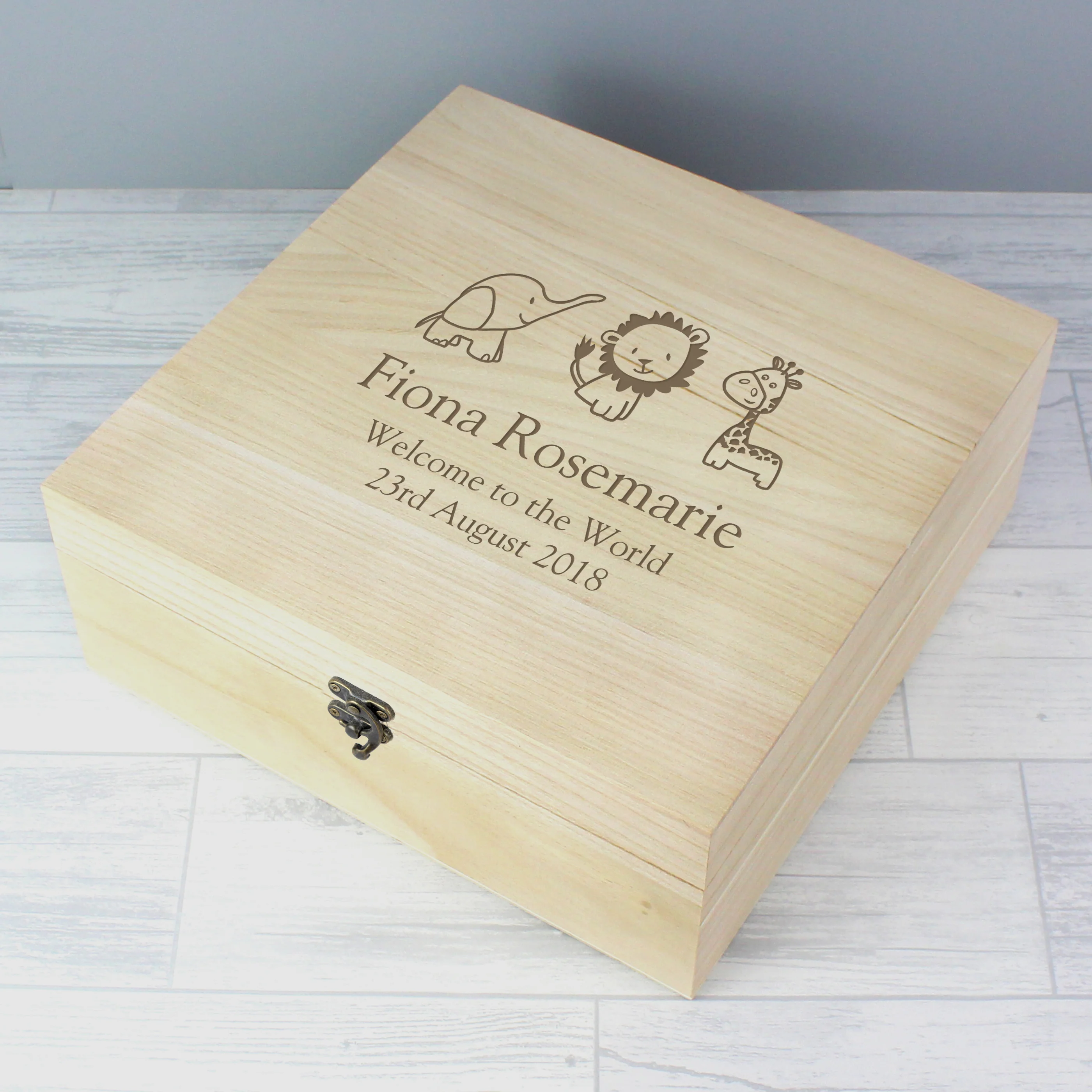 Personalised Hessian Friends Large Wooden Keepsake Box - Image 3
