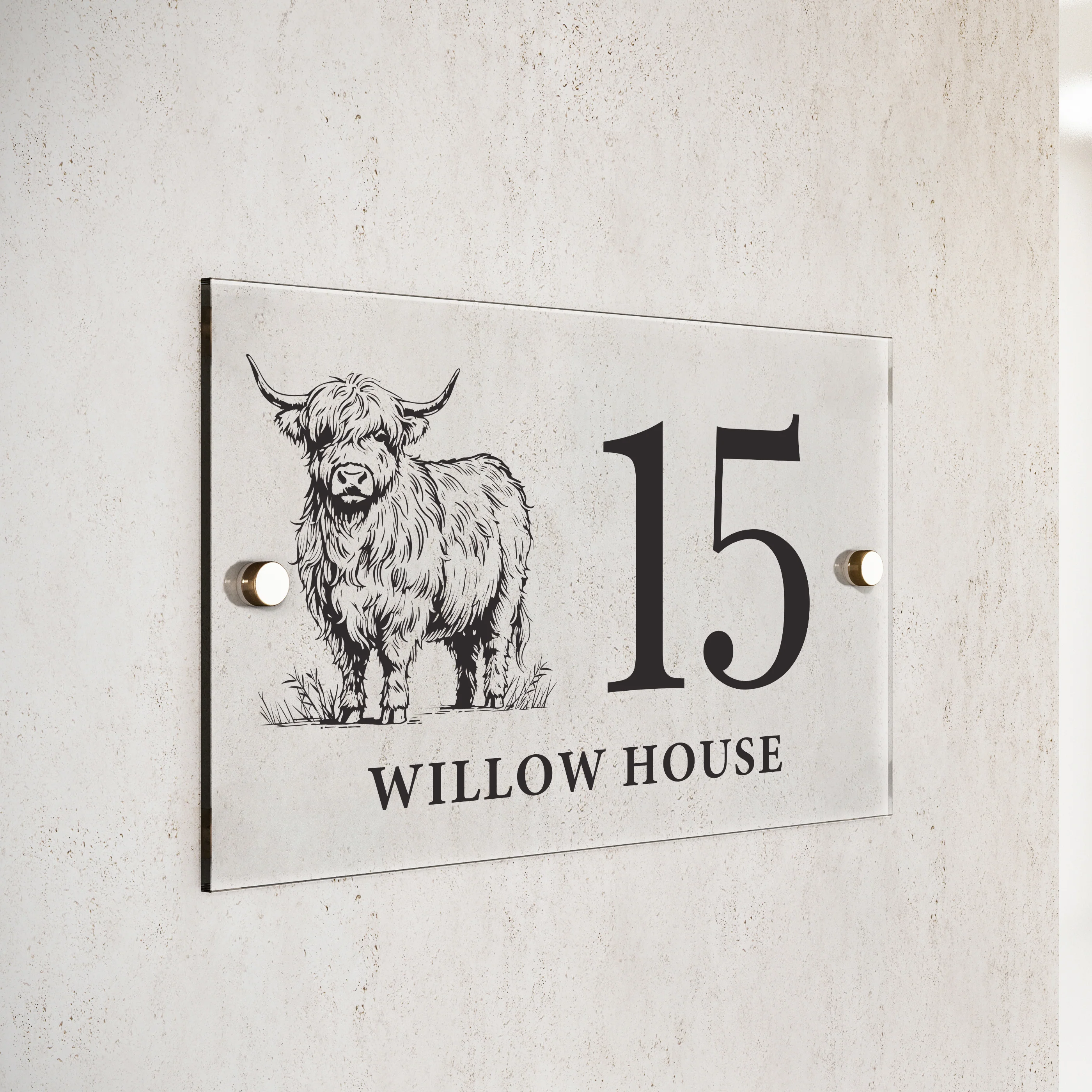 Personalised Highland Cow Acrylic House Sign - Image 4