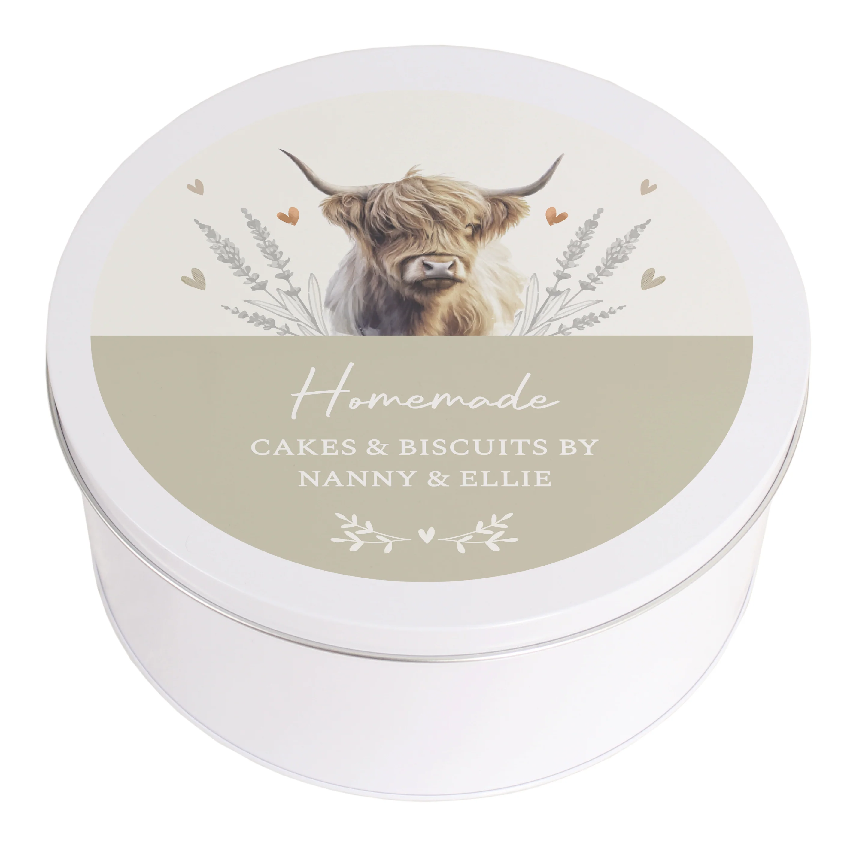 Personalised Highland Cow Cake Tin - Image 4