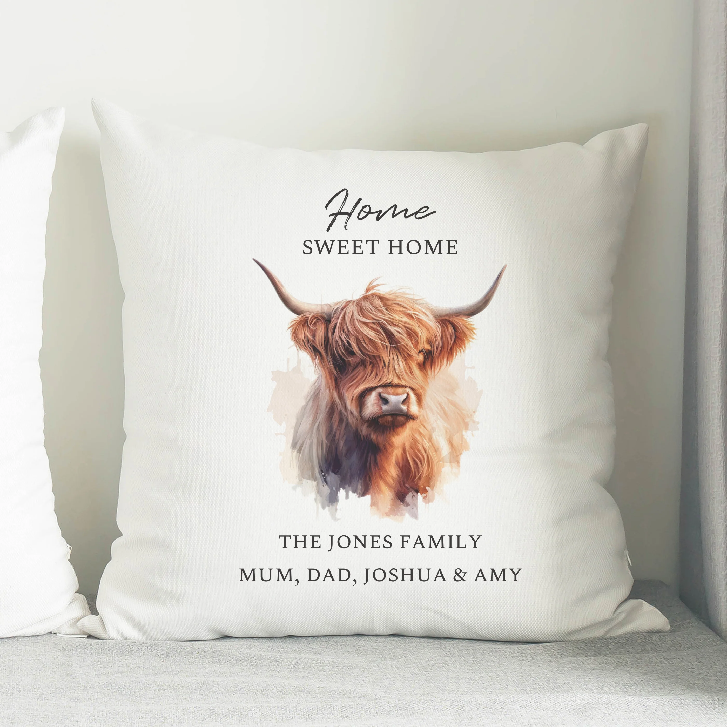 Personalised Highland Cow Cushion - Image 2