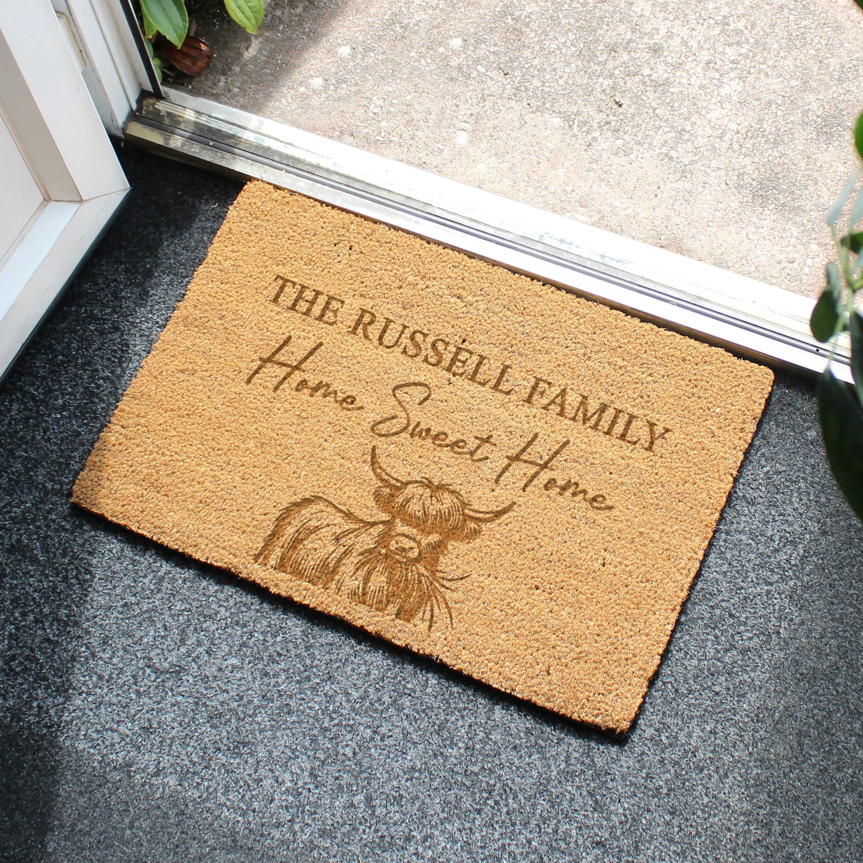 Personalised Highland Cow Doormat - Image 2