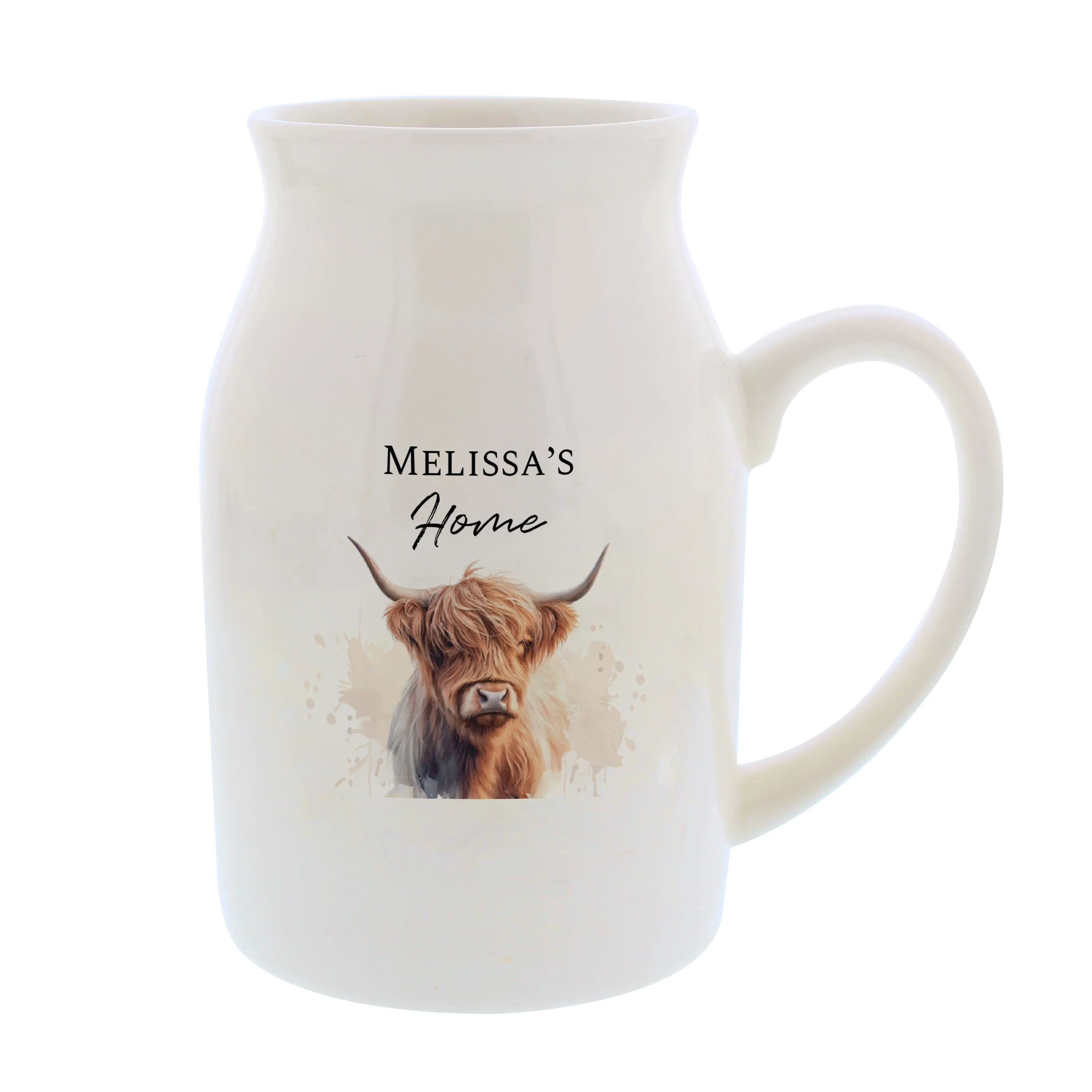 Personalised Highland Cow Flower Jug Vase - Image 5