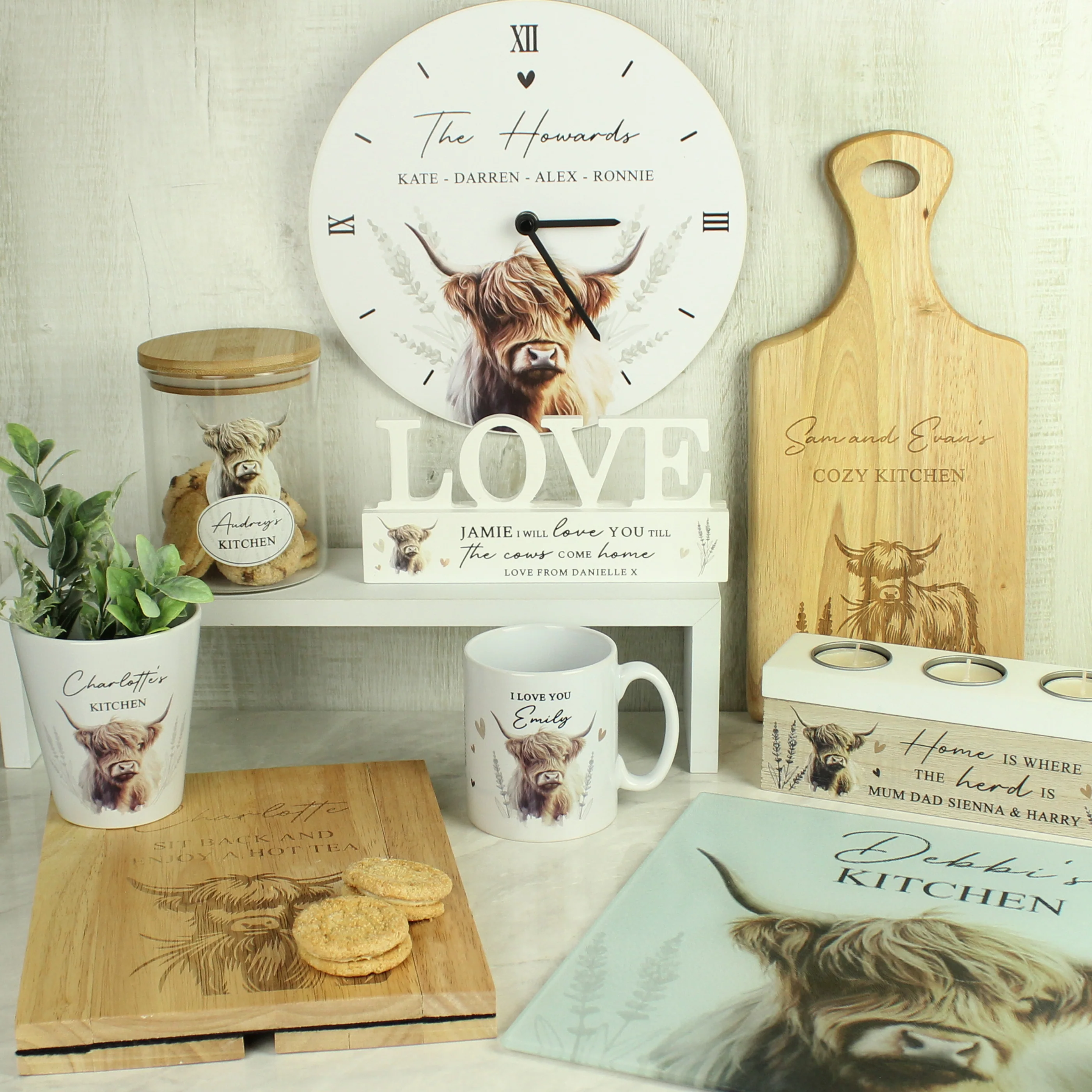 Personalised Highland Cow Glass Storage Jar - Image 2