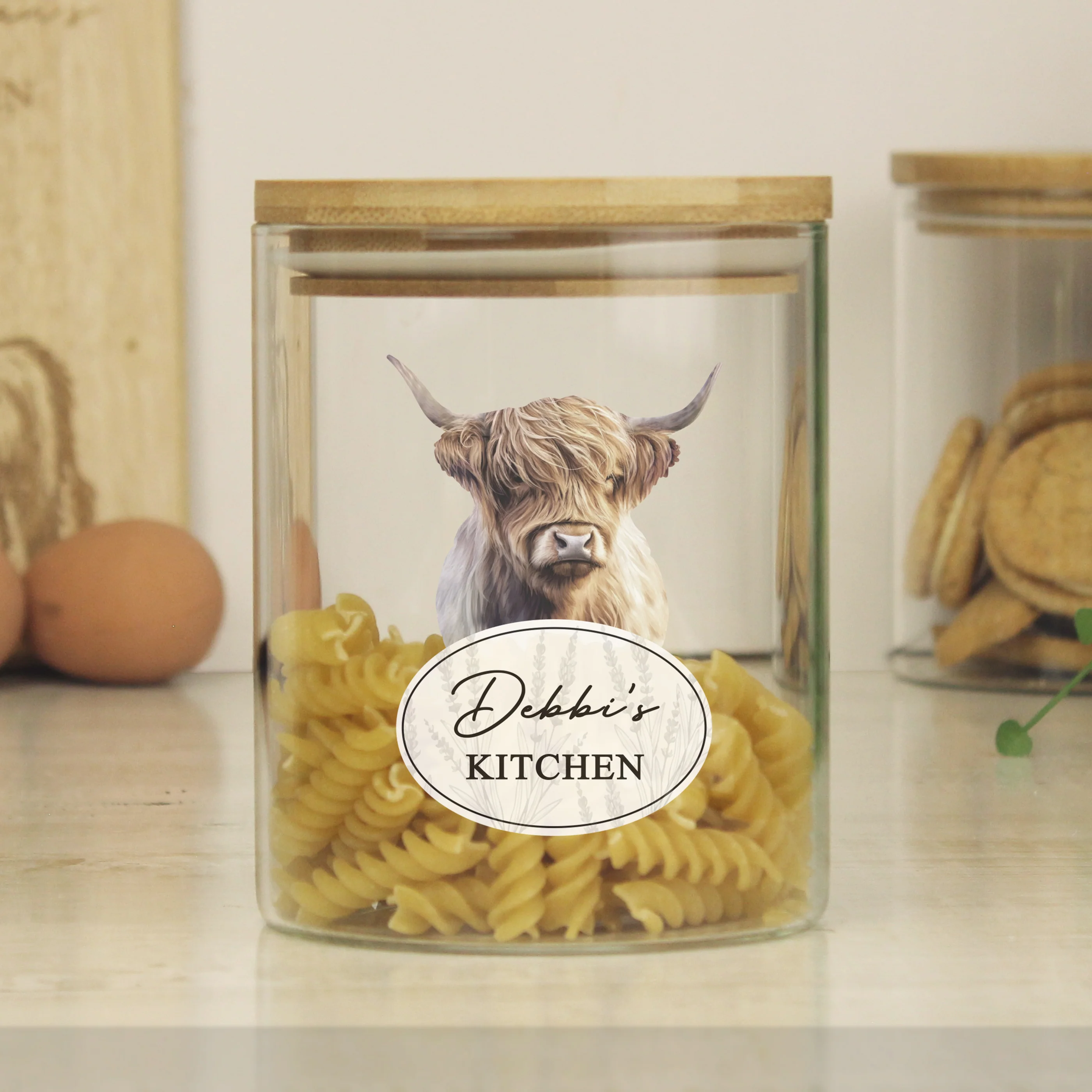 Personalised Highland Cow Glass Storage Jar - Image 4