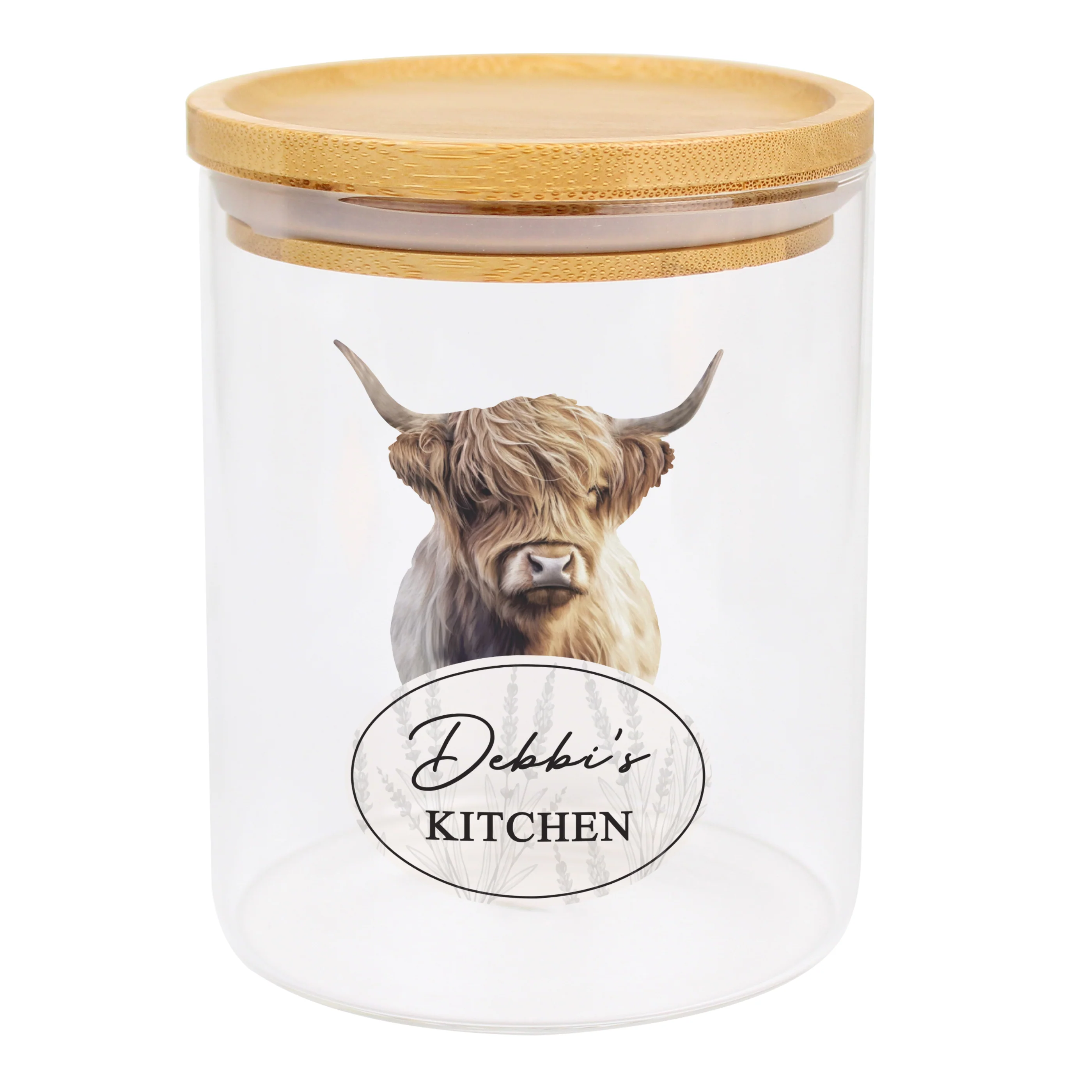 Personalised Highland Cow Glass Storage Jar - Image 6