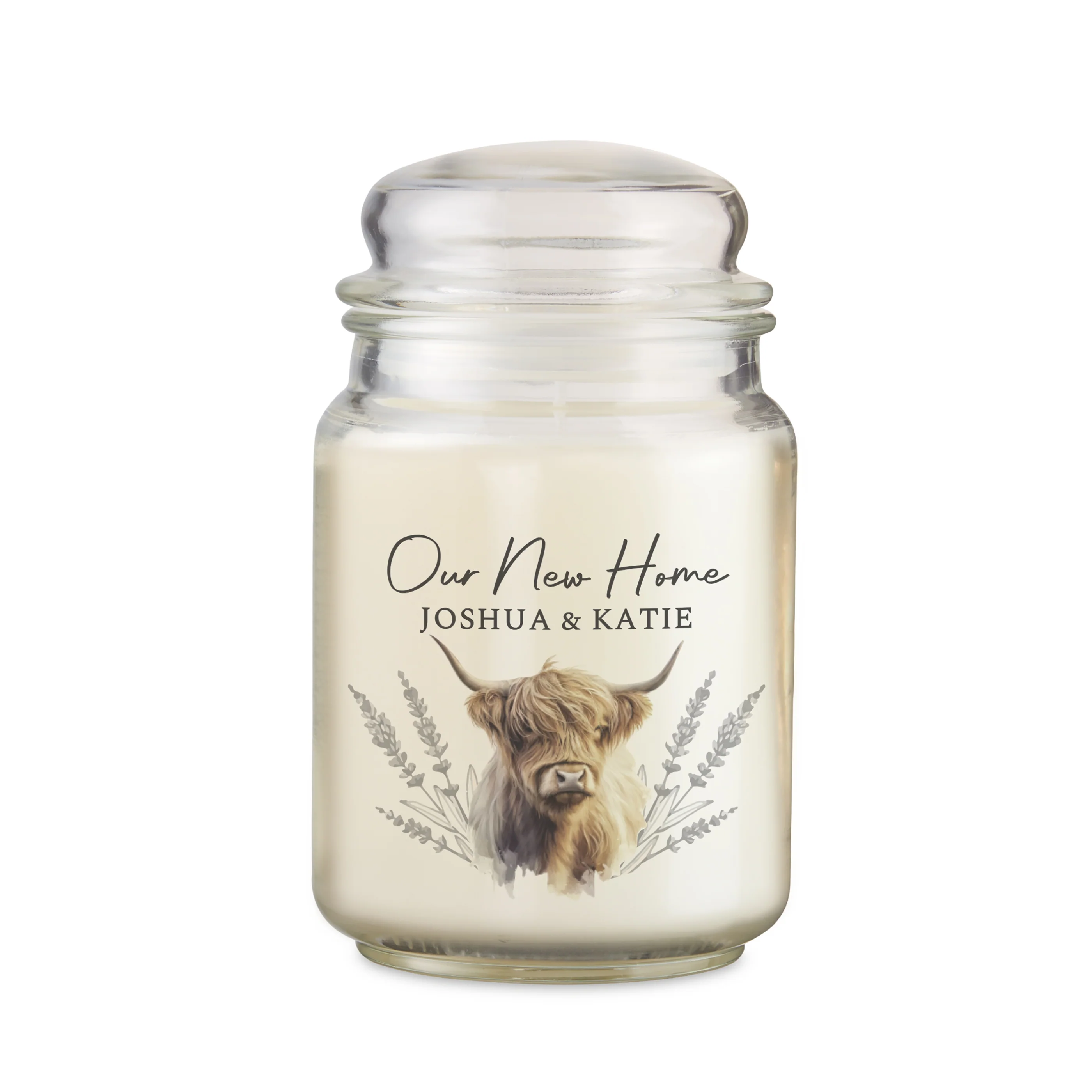 Personalised Highland Cow Large Candle Jar - Image 5